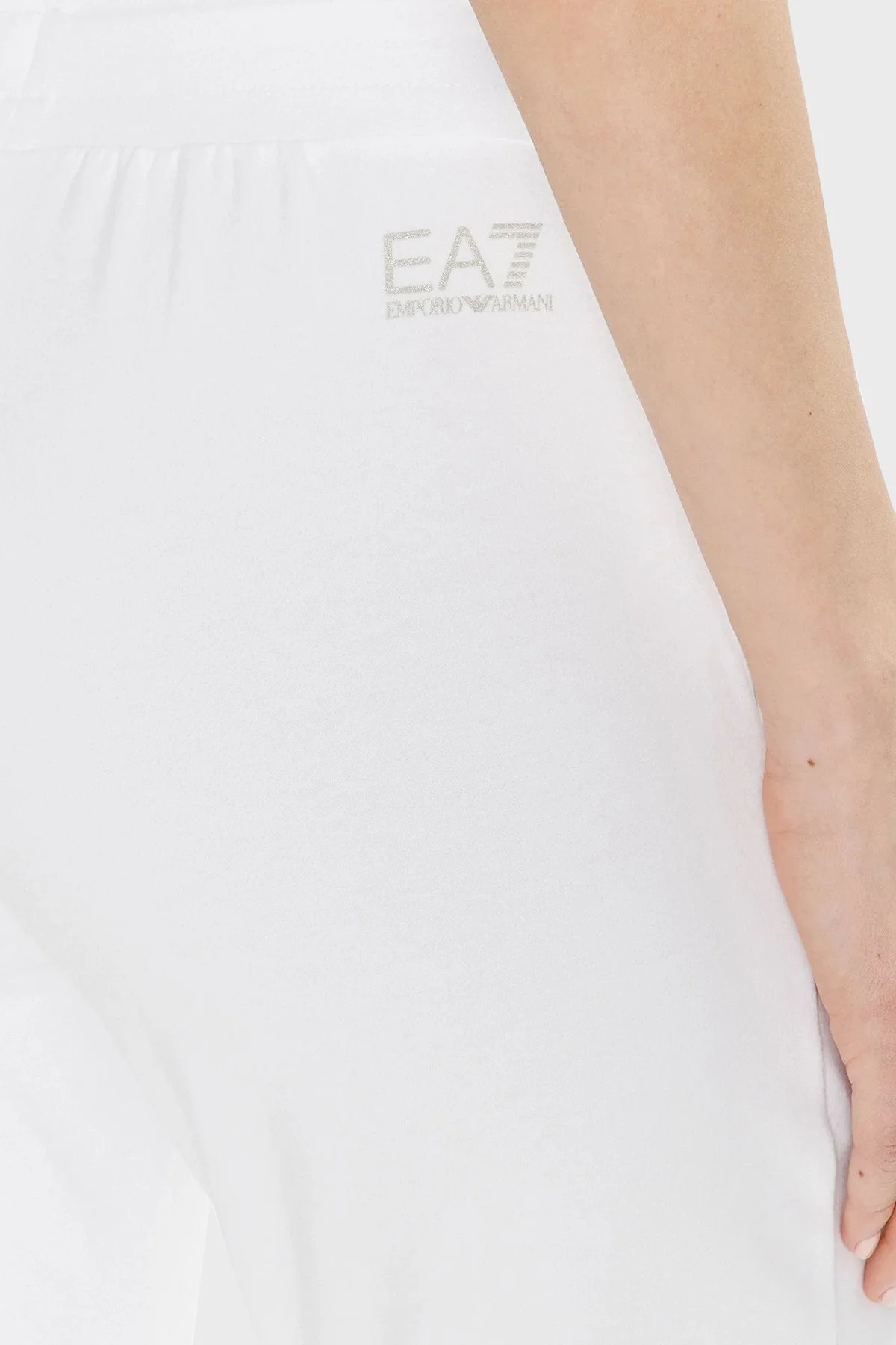EA7 Logolu Belden Bağlamalı Pamuklu Cepli Regular Fit Bayan Pantolon 3RTP65 TJCQZ 0101 BEYAZ - 5
