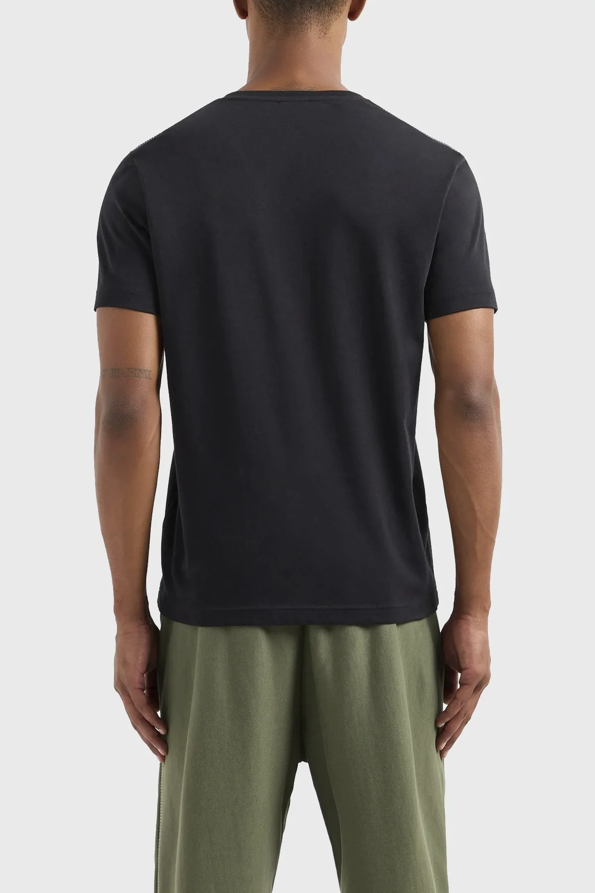 EA7 Logolu Bisiklet Yaka % 100 Pamuk Regular Fit Erkek T Shirt 3DPT39 PJTJZ 1200 SİYAH - 3