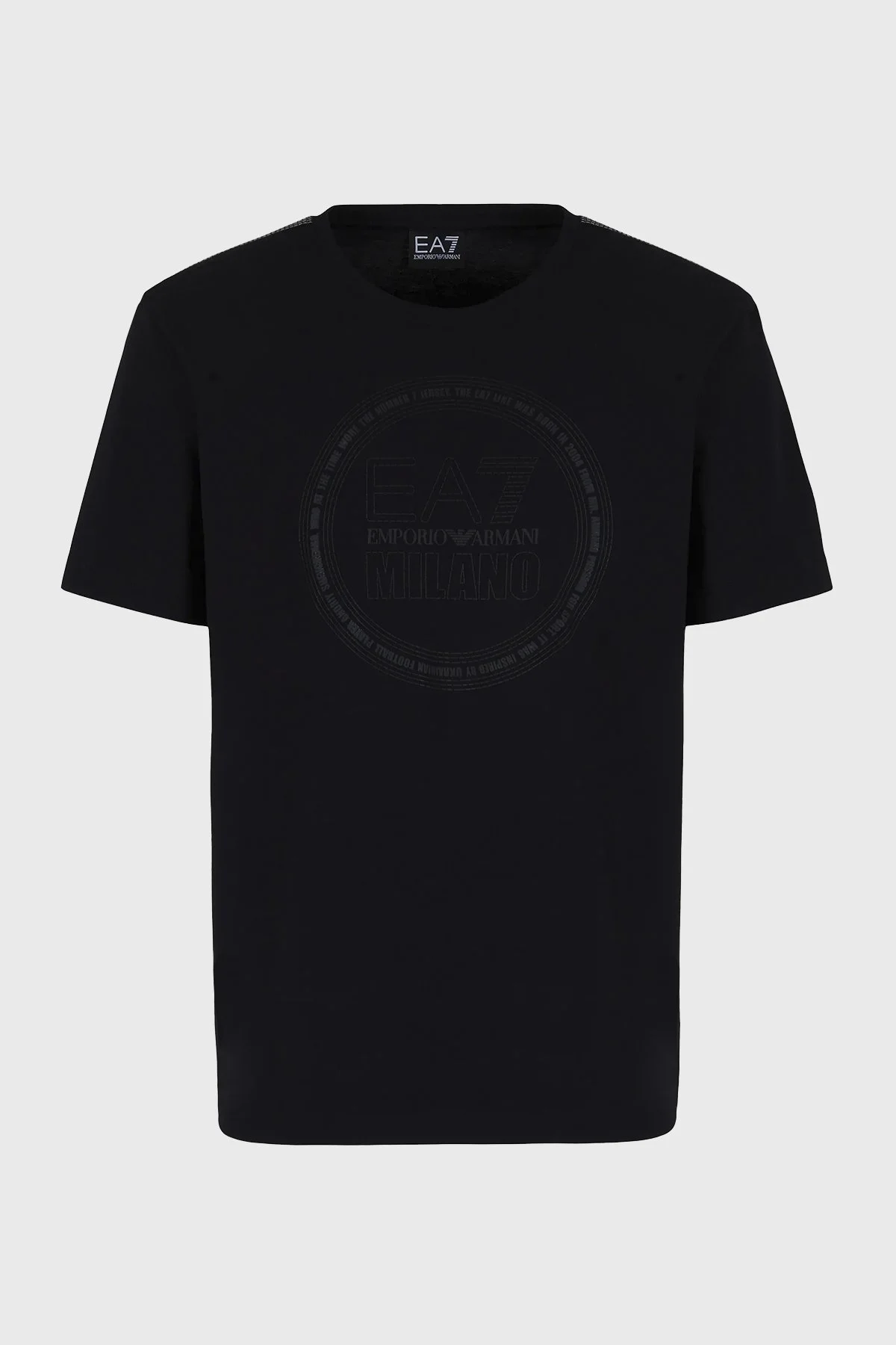EA7 Logolu Bisiklet Yaka % 100 Pamuk Regular Fit Erkek T Shirt 3DPT39 PJTJZ 1200 SİYAH - 5