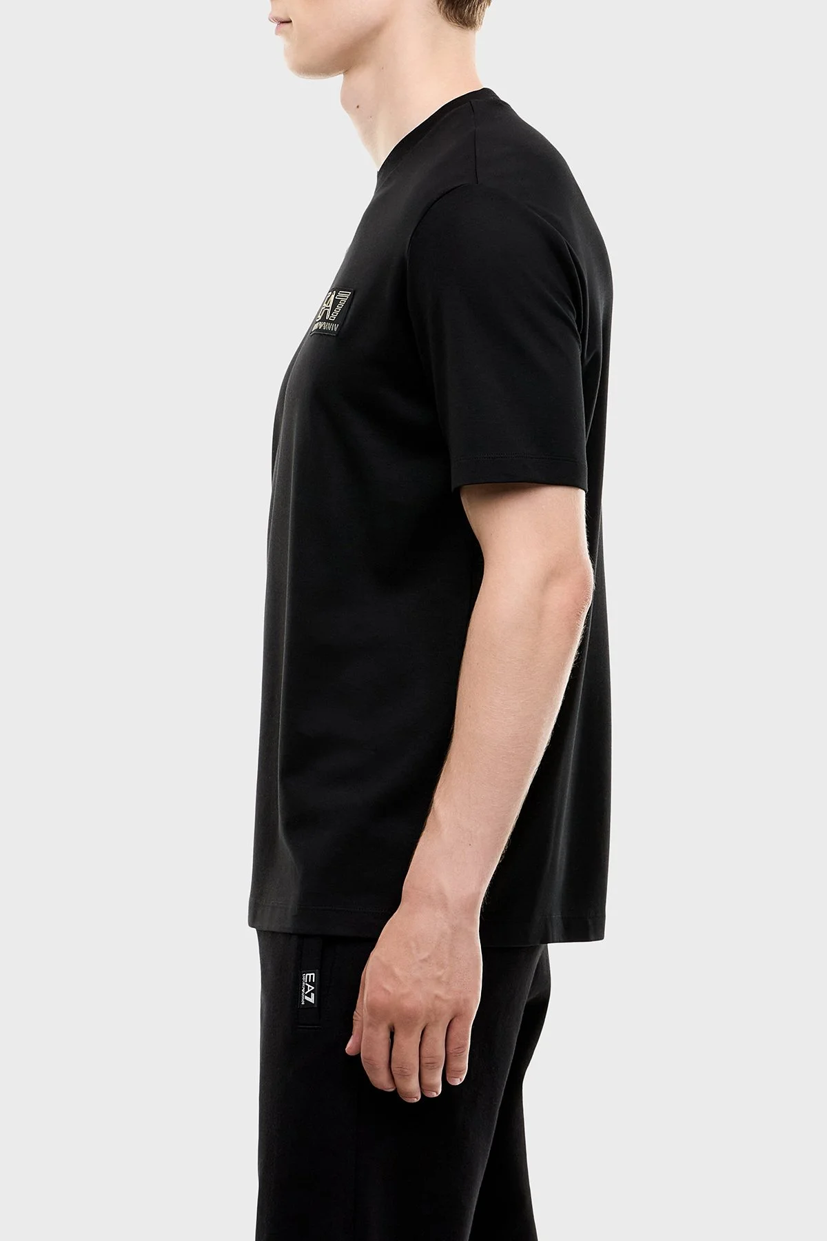 EA7 Logolu Bisiklet Yaka Erkek T Shirt 7M002238 AF13739 UC001 Siyah - 4