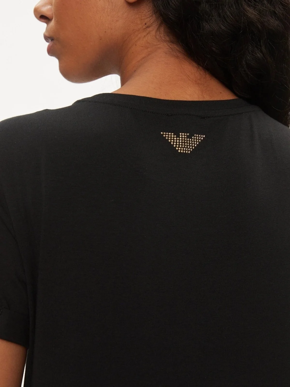 EA7 Logolu Bisiklet Yaka Regular Fit Bayan Elbise 3DTA52 TJDQZ 1200 SİYAH - 5