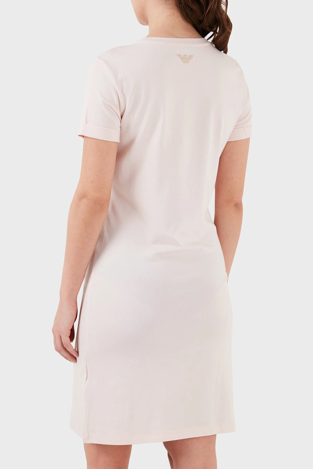 EA7 Logolu Bisiklet Yaka Regular Fit Bayan Elbise 3DTA52 TJDQZ 1422 PUDRA - 10