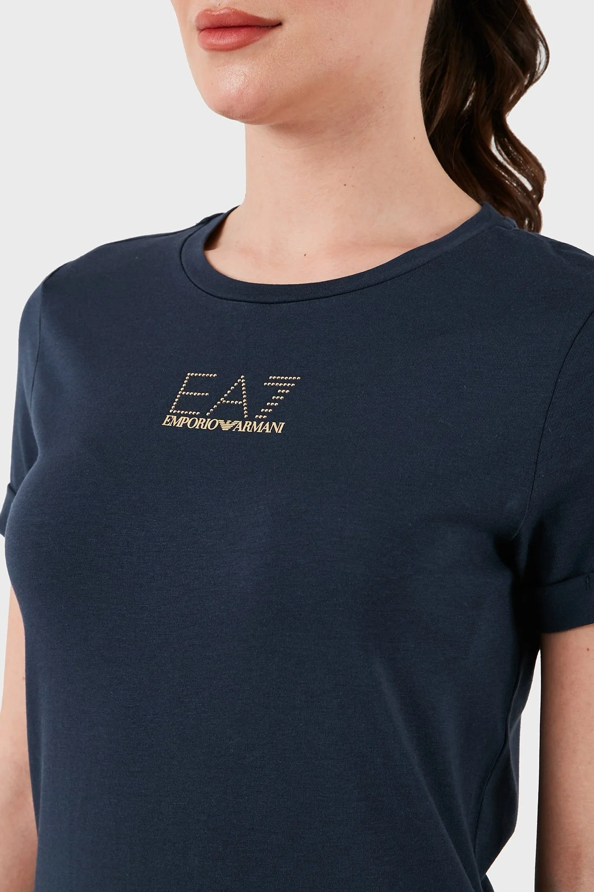 EA7 Logolu Bisiklet Yaka Regular Fit Bayan Elbise 3DTA52 TJDQZ 1555 LACİVERT - 4