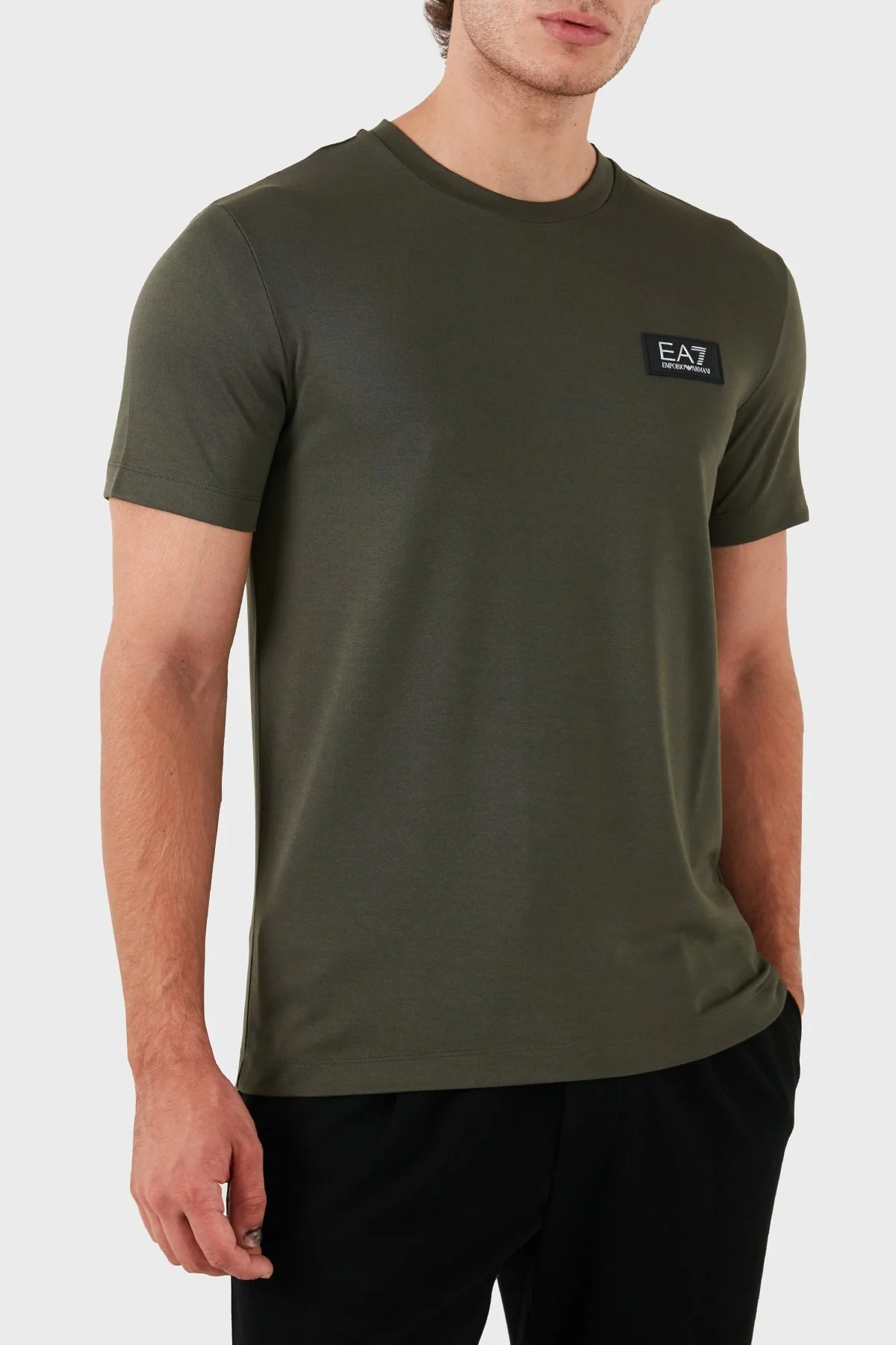 EA7 Logolu Bisiklet Yaka Slim Fit Erkek T Shirt 3DPT72 PJUJZ 1846 YEŞİL - 4