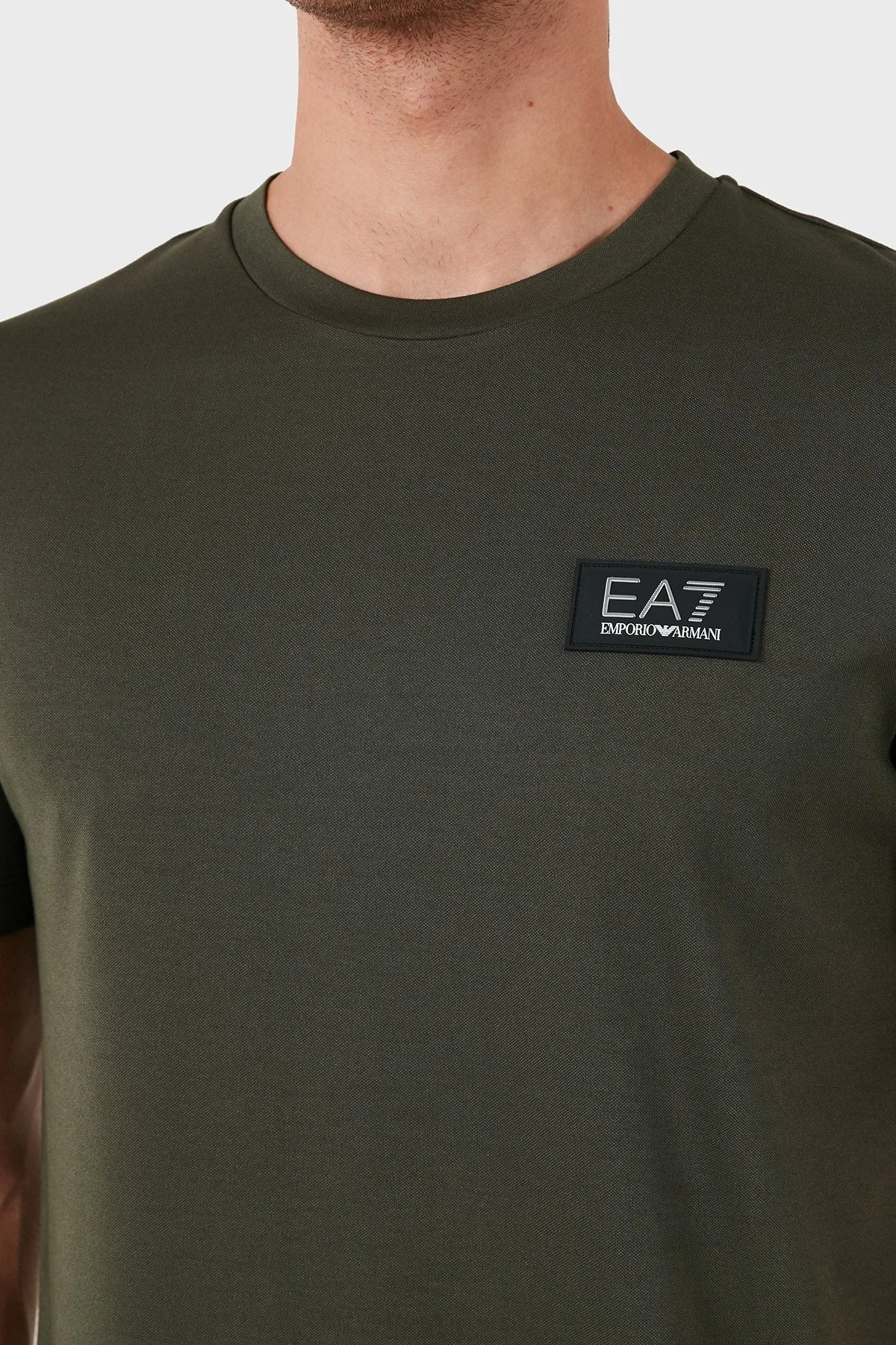 EA7 Logolu Bisiklet Yaka Slim Fit Erkek T Shirt 3DPT72 PJUJZ 1846 YEŞİL - 5