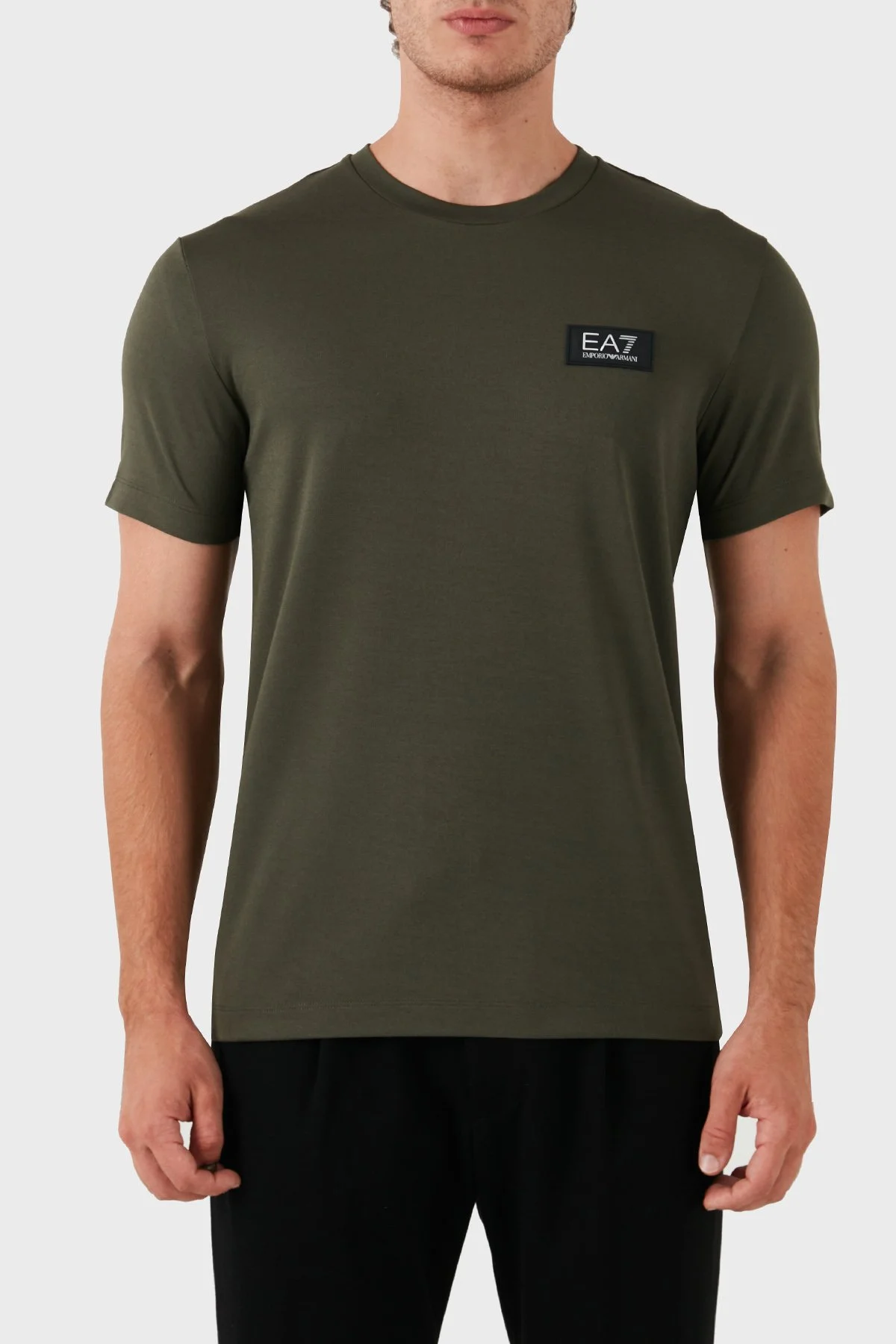 EA7 Logolu Bisiklet Yaka Slim Fit Erkek T Shirt 3DPT72 PJUJZ 1846 YEŞİL - 1