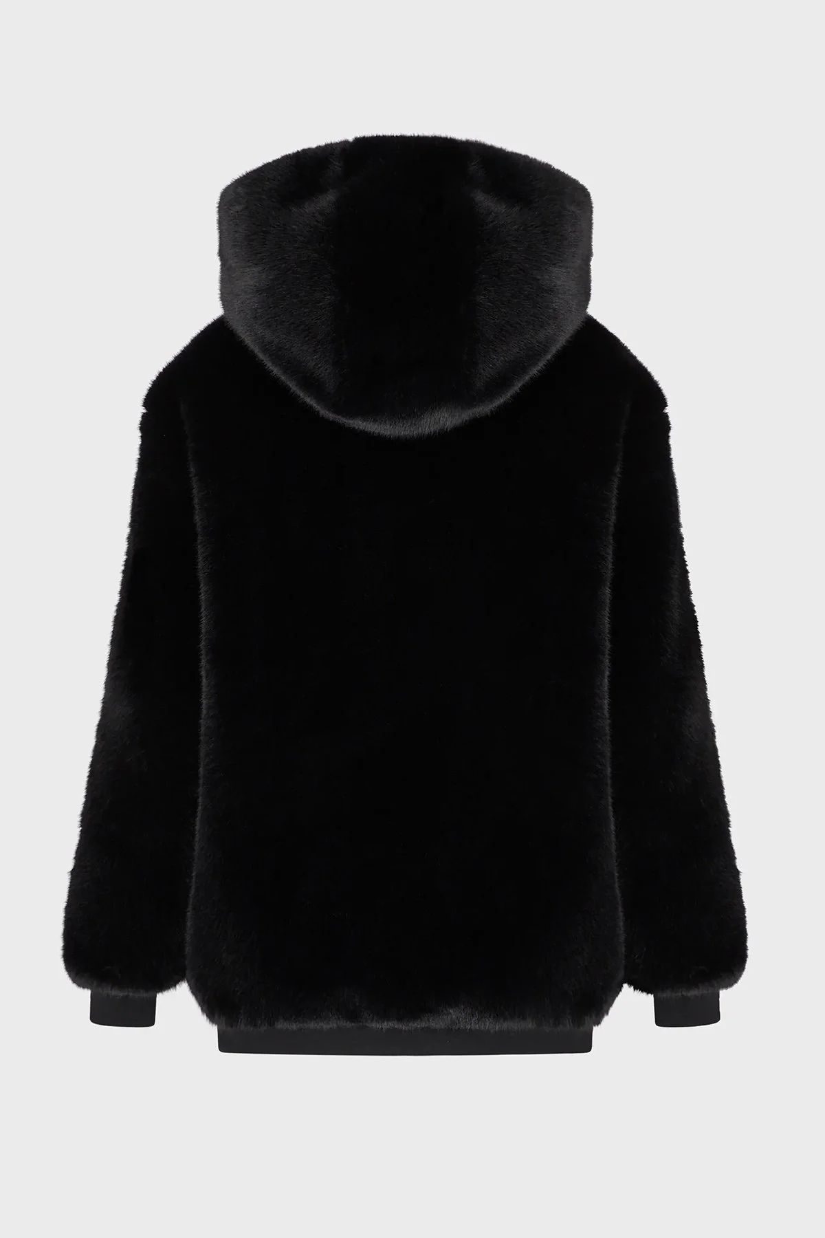 EA7 Logolu Cepli Kapüşonlu Regular Fit Suni Kürk Bayan Mont 6LTB06 TN2ZZ 1200 SİYAH - 5