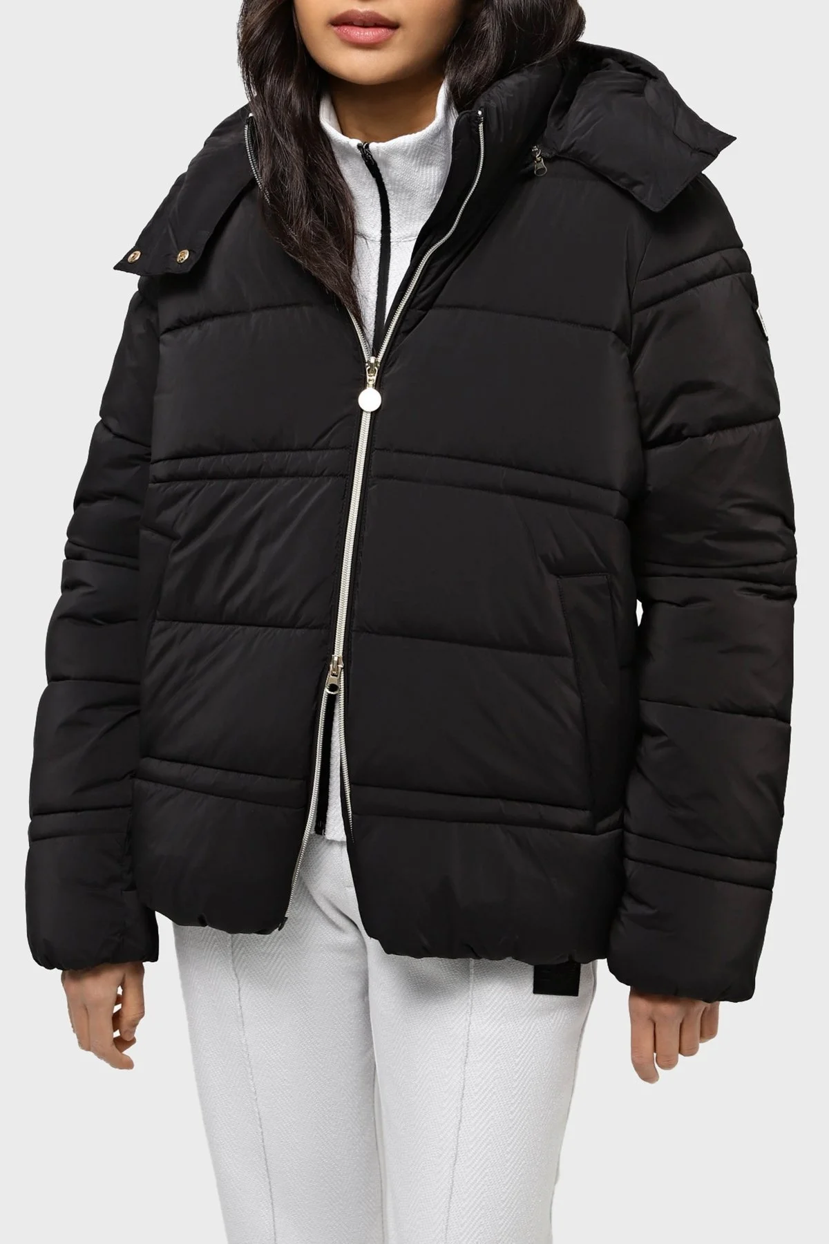 EA7 Logolu Çıkarılabilir Kapüşonlu Regular Fit Bayan Mont 6RTB09 TNDAZ 1200 SİYAH - 1