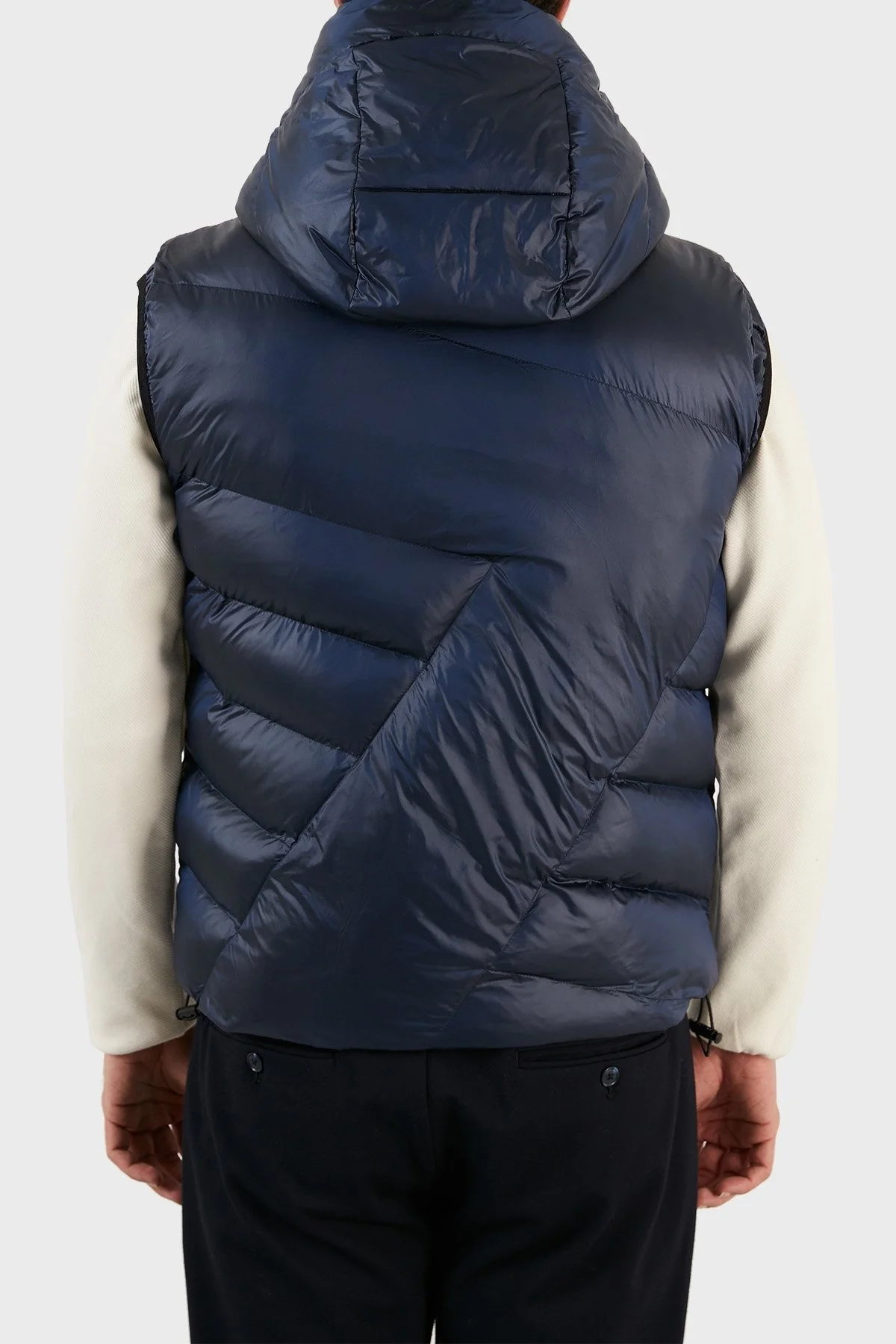 EA7 Logolu Çıkarılabilir Kapüşonlu Regular Fit Şişme Erkek Yelek 6LPQ03 PN2MZ 1554 LACİVERT - 5