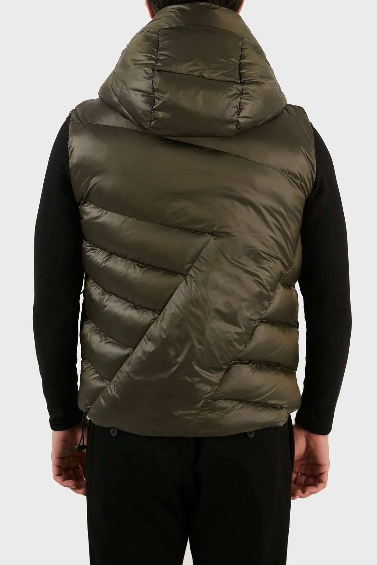 EA7 Logolu Çıkarılabilir Kapüşonlu Regular Fit Şişme Erkek Yelek 6LPQ03 PN2MZ 1866 HAKİ - 5