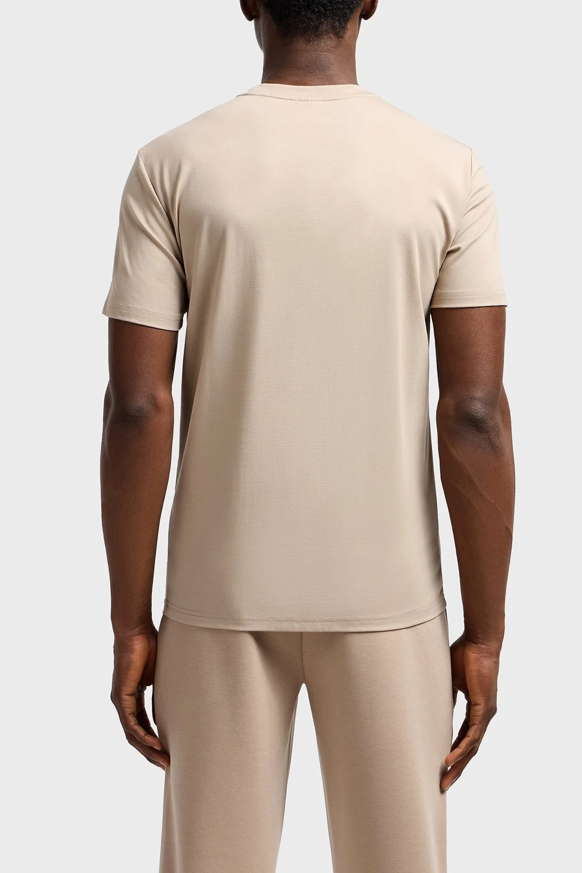 EA7 Logolu Comfort Fit Bisiklet Yaka Erkek T Shirt 8NPT16 PJRGZ U6155 BEJ - 3