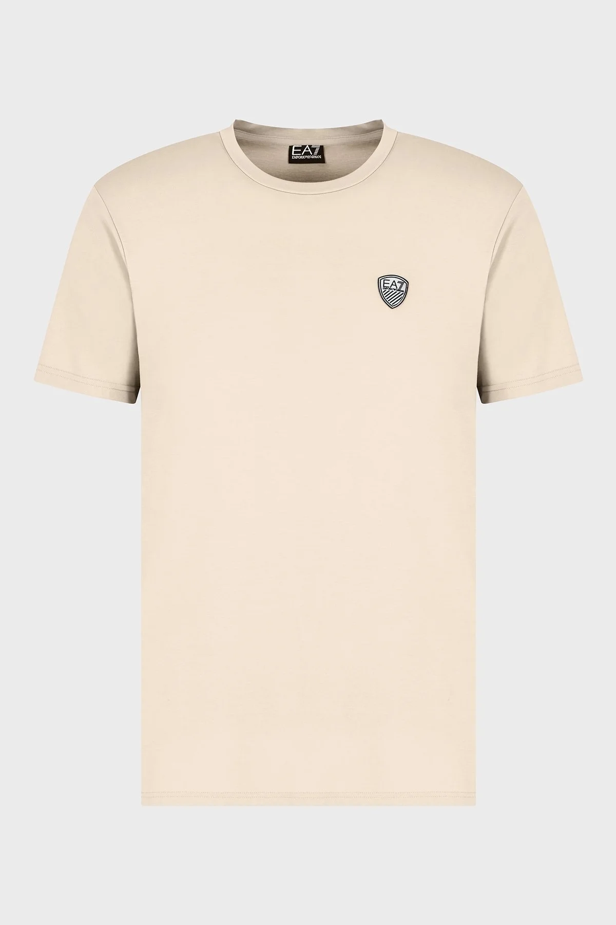 EA7 Logolu Comfort Fit Bisiklet Yaka Erkek T Shirt 8NPT16 PJRGZ U6155 BEJ - 5