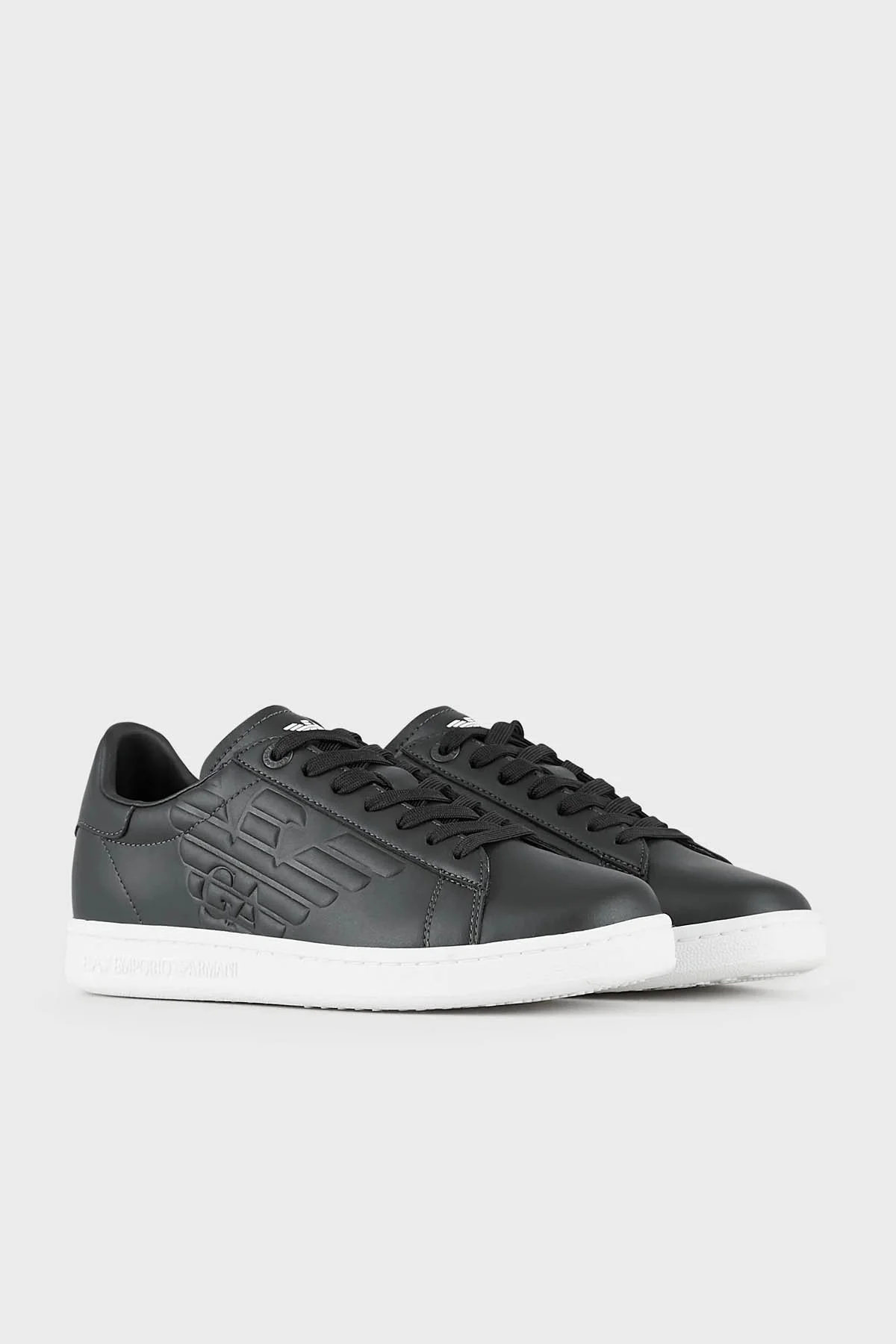 EA7 Logolu Deri Sneaker Unisex Ayakkabı X8X001 XCC51 00002 SİYAH - 3