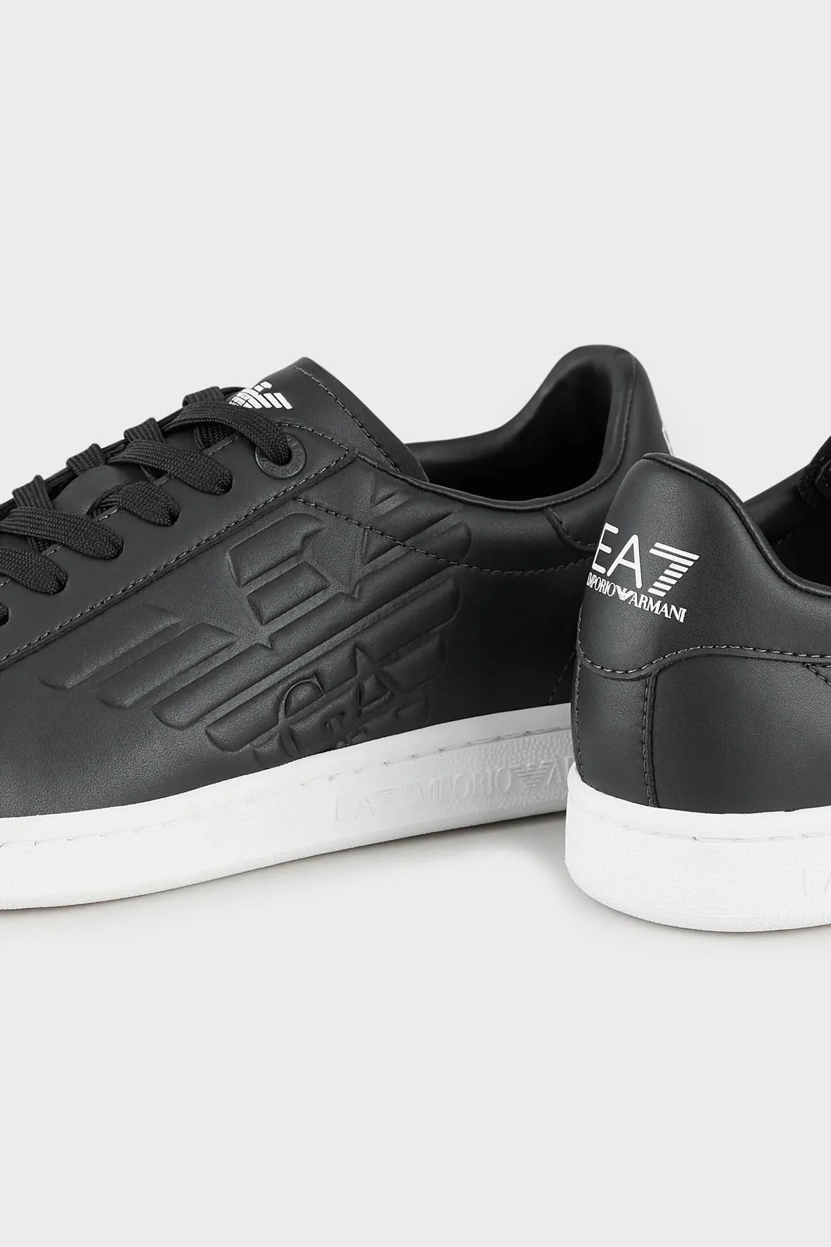 EA7 Logolu Deri Sneaker Unisex Ayakkabı X8X001 XCC51 00002 SİYAH - 4