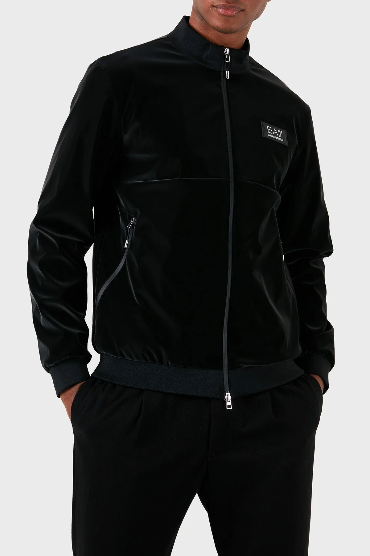 EA7 Logolu Dik Yaka Fermuarlı Regular Fit Erkek Mont 3DPB31 PNEBZ 1200 SİYAH - 2