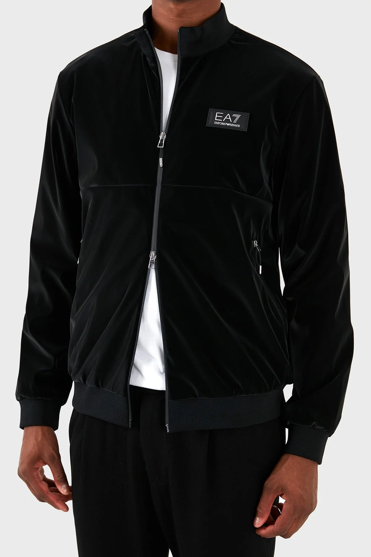 EA7 Logolu Dik Yaka Fermuarlı Regular Fit Erkek Mont 3DPB31 PNEBZ 1200 SİYAH - 4