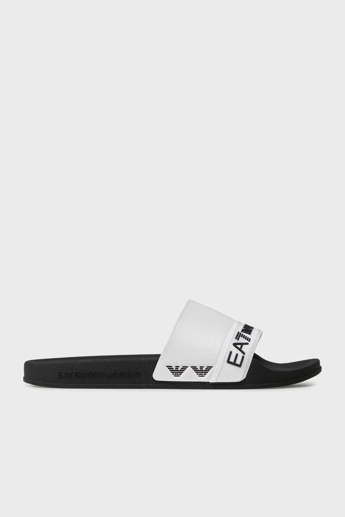 EA7 Logolu Düz Unisex Terlik XCP011 XK277 A120 SİYAH-BEYAZ - 1