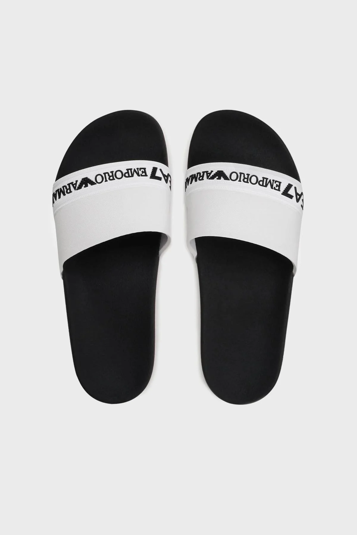 EA7 Logolu Düz Unisex Terlik XCP011 XK277 A120 SİYAH-BEYAZ - 5