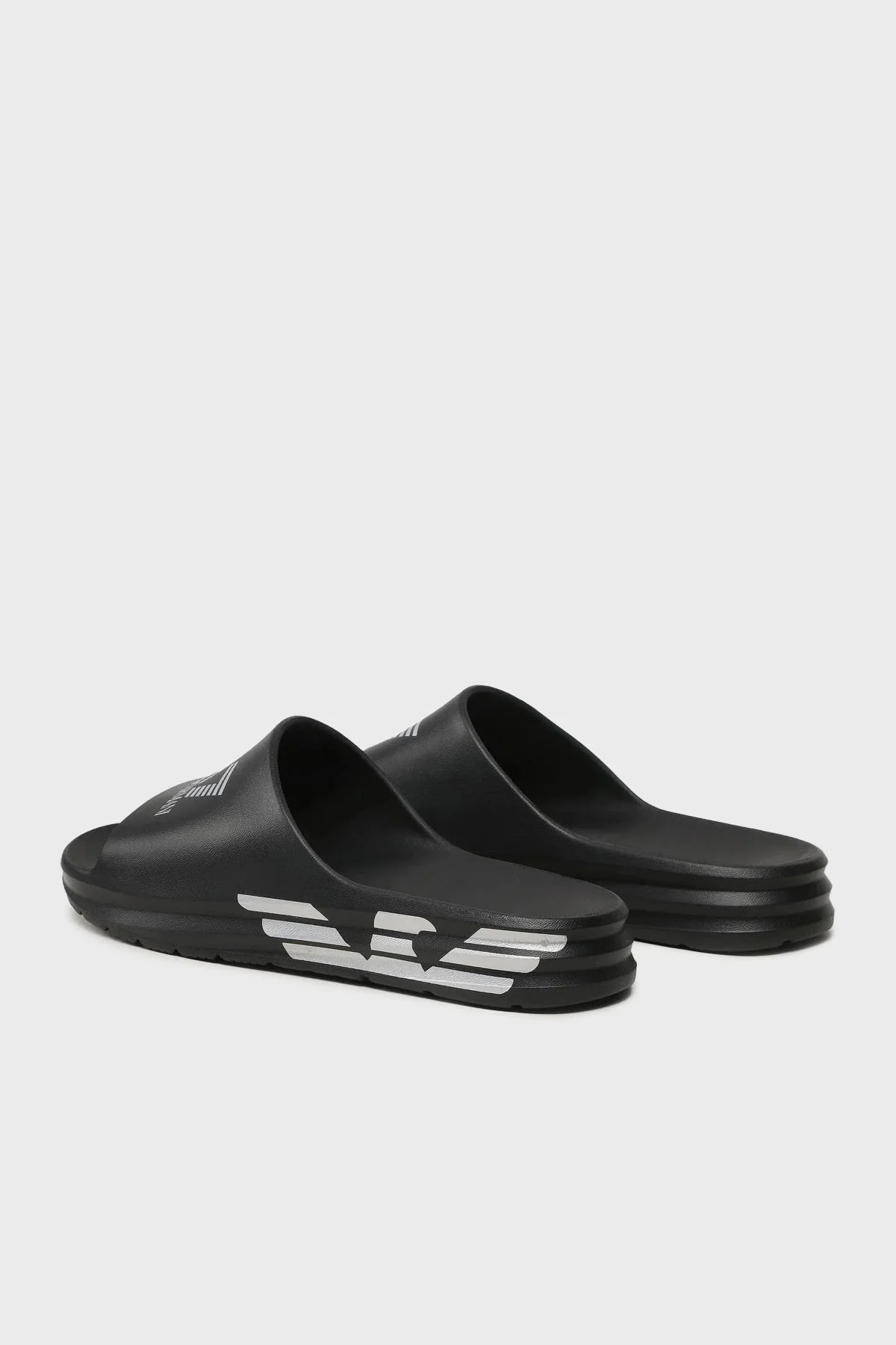 EA7 Logolu Erkek Terlik XBP008 XK337 N763 SİYAH-GÜMÜŞ - 7