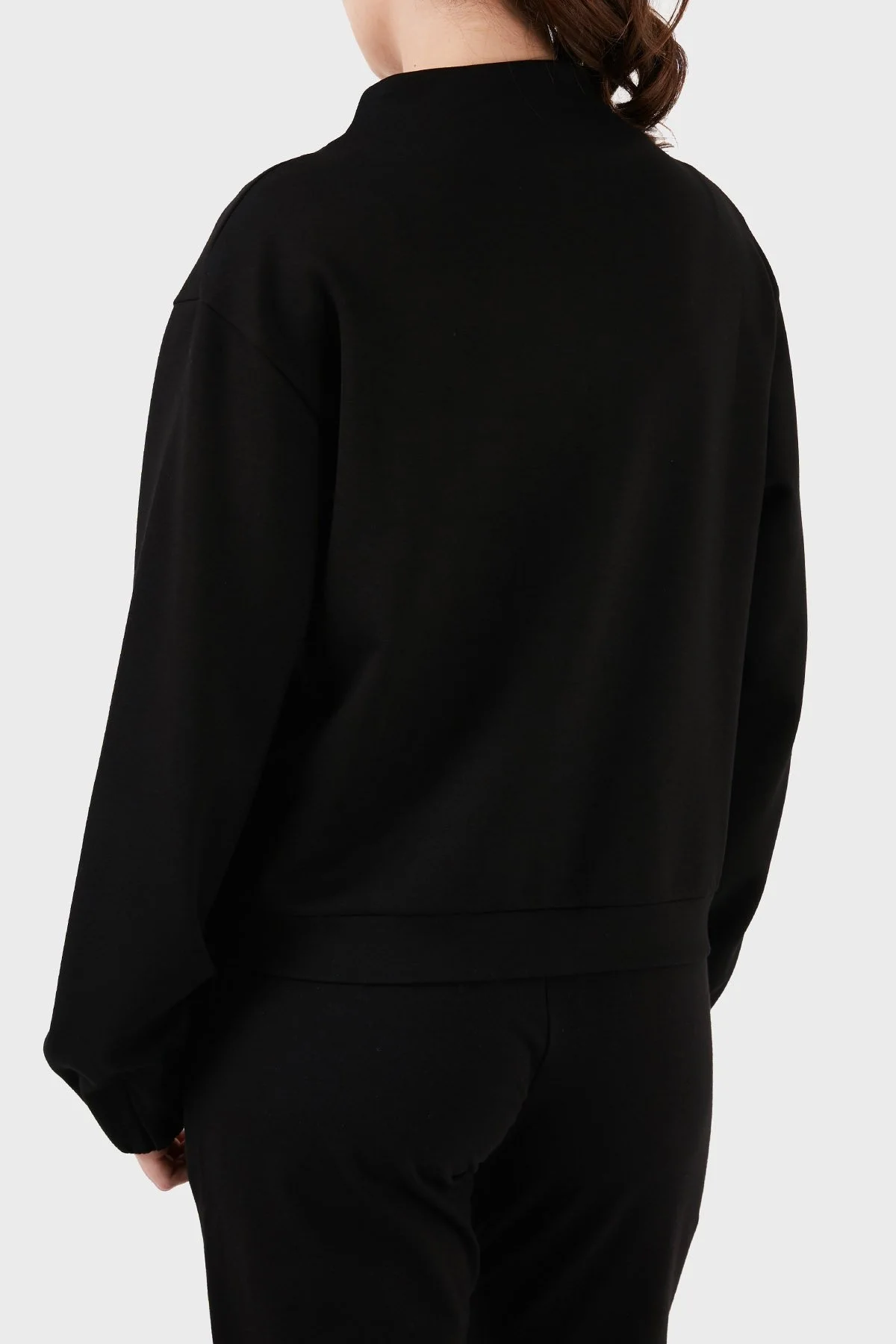 EA7 Logolu Fermuarlı Cepli Regular Fit Bayan Sweat 3DTM31 TJUDZ 1200 SİYAH - 5