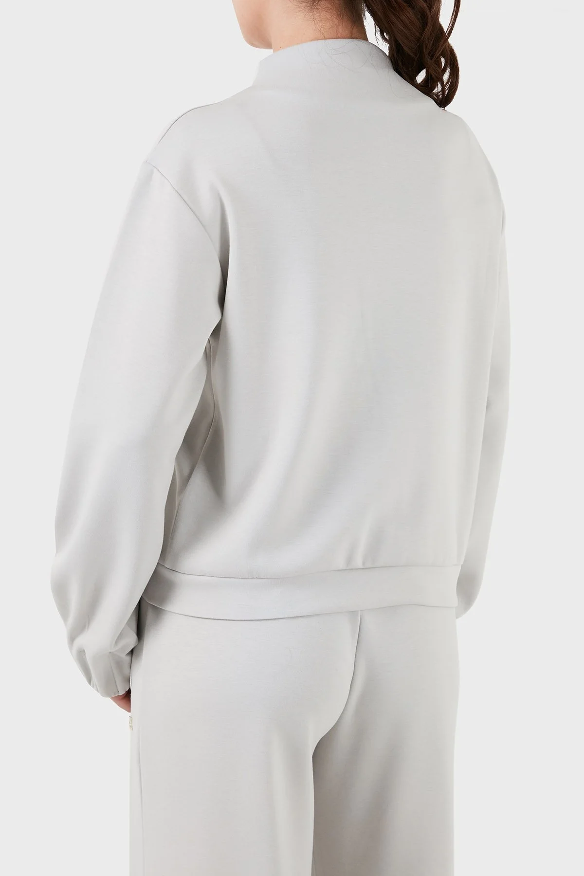 EA7 Logolu Fermuarlı Cepli Regular Fit Bayan Sweat 3DTM31 TJUDZ 1938 GRİ - 2