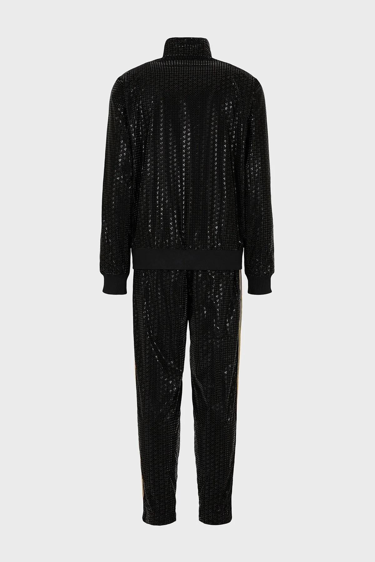 EA7 Logolu Fermuarlı Dik Yaka Erkek Eşofman Takımı 3DPV62 PNFUZ 1200 SİYAH - 5