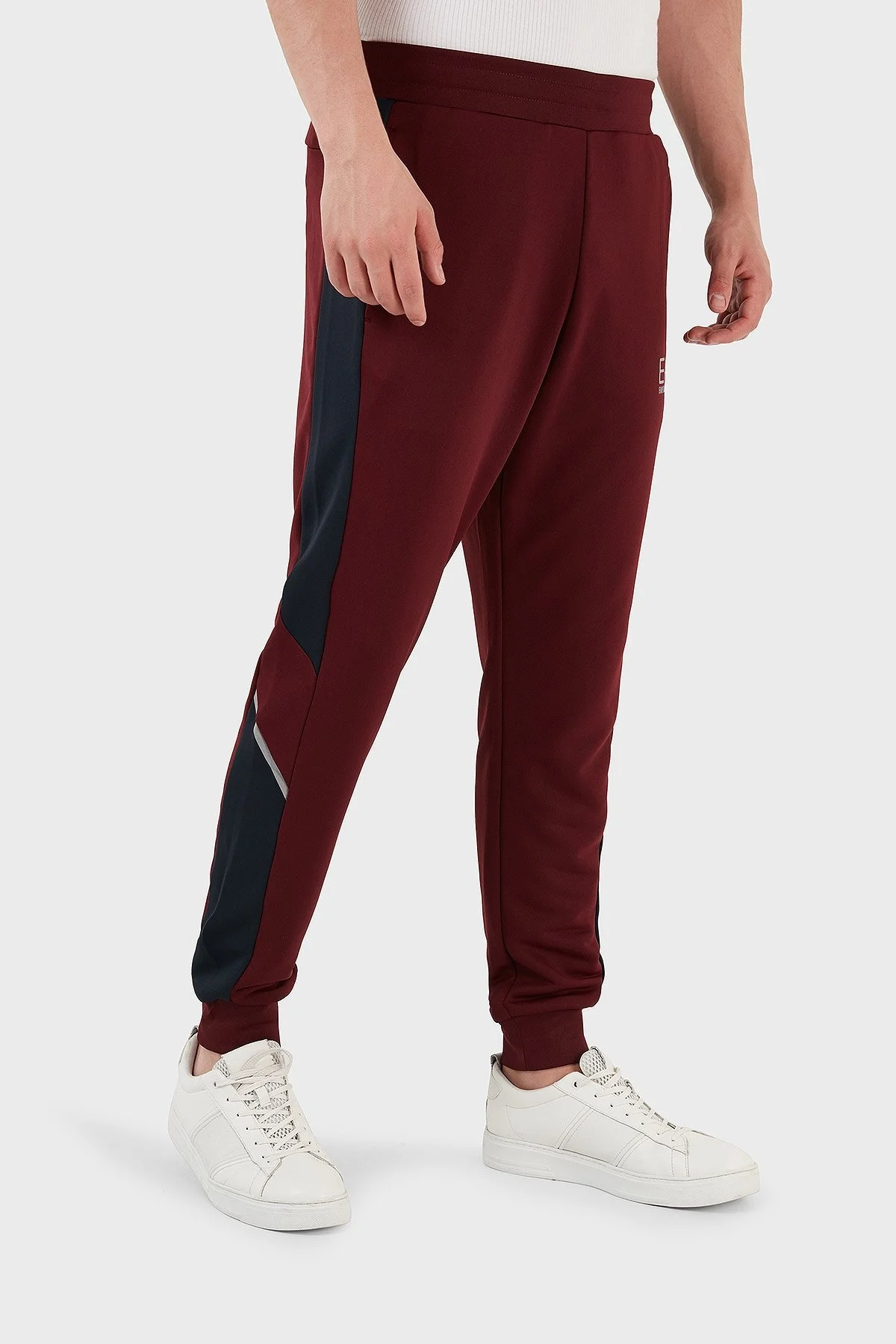 EA7 Logolu Fermuarlı Dik Yaka Regular Fit Erkek Eşofman Takımı 6LPV55 PJ16Z 25BY LACİVERT-BORDO - 7