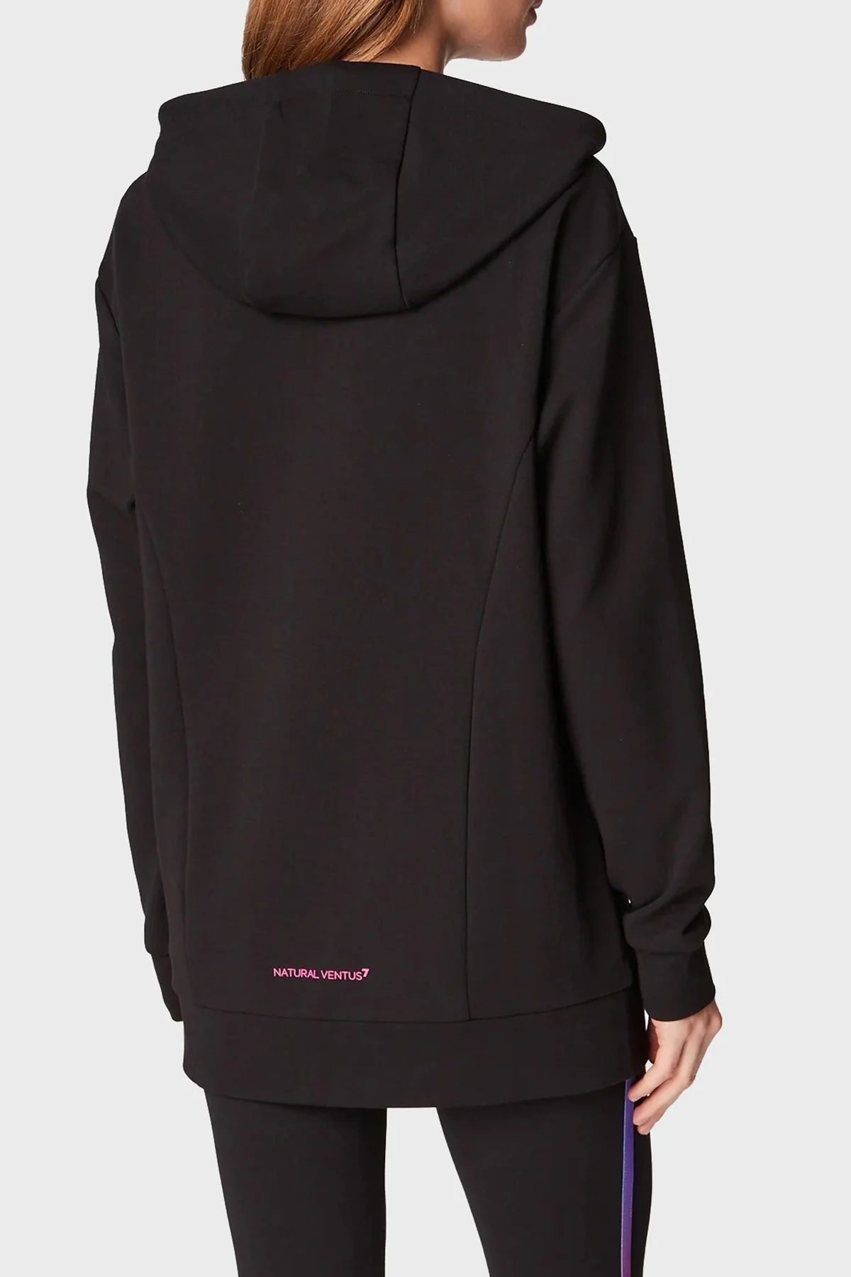 EA7 Logolu Fermuarlı Regular Fit Yüksek Bel Taytlı Alt Üst Bayan Takım 6LTV51 TJCZZ 1200 SİYAH - 3