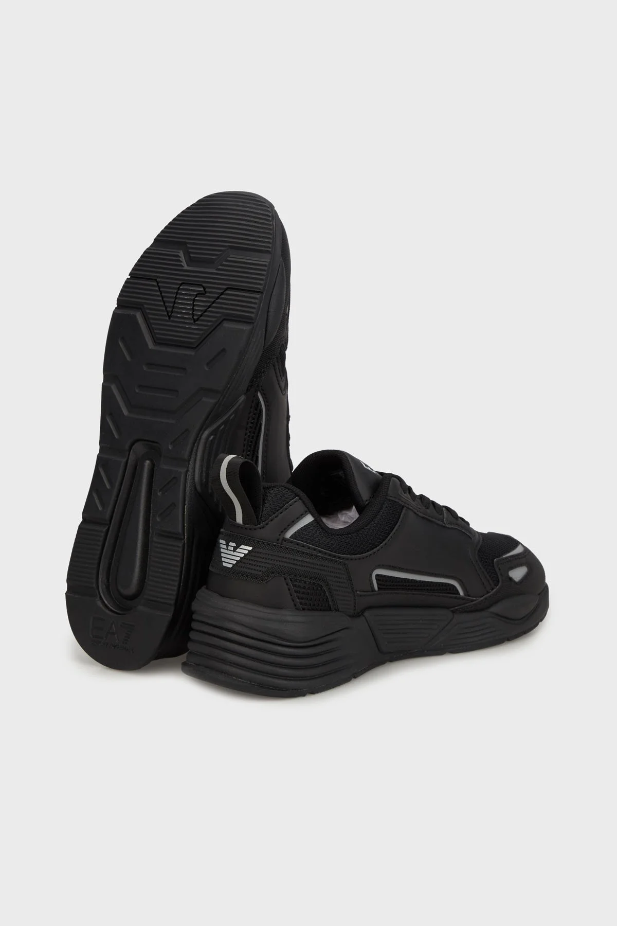 EA7 Logolu File Detaylı Kalın Taban Sneaker Unisex Ayakkabı 7X000308 AF18447 MC026 SİYAH-GÜMÜŞ - 8