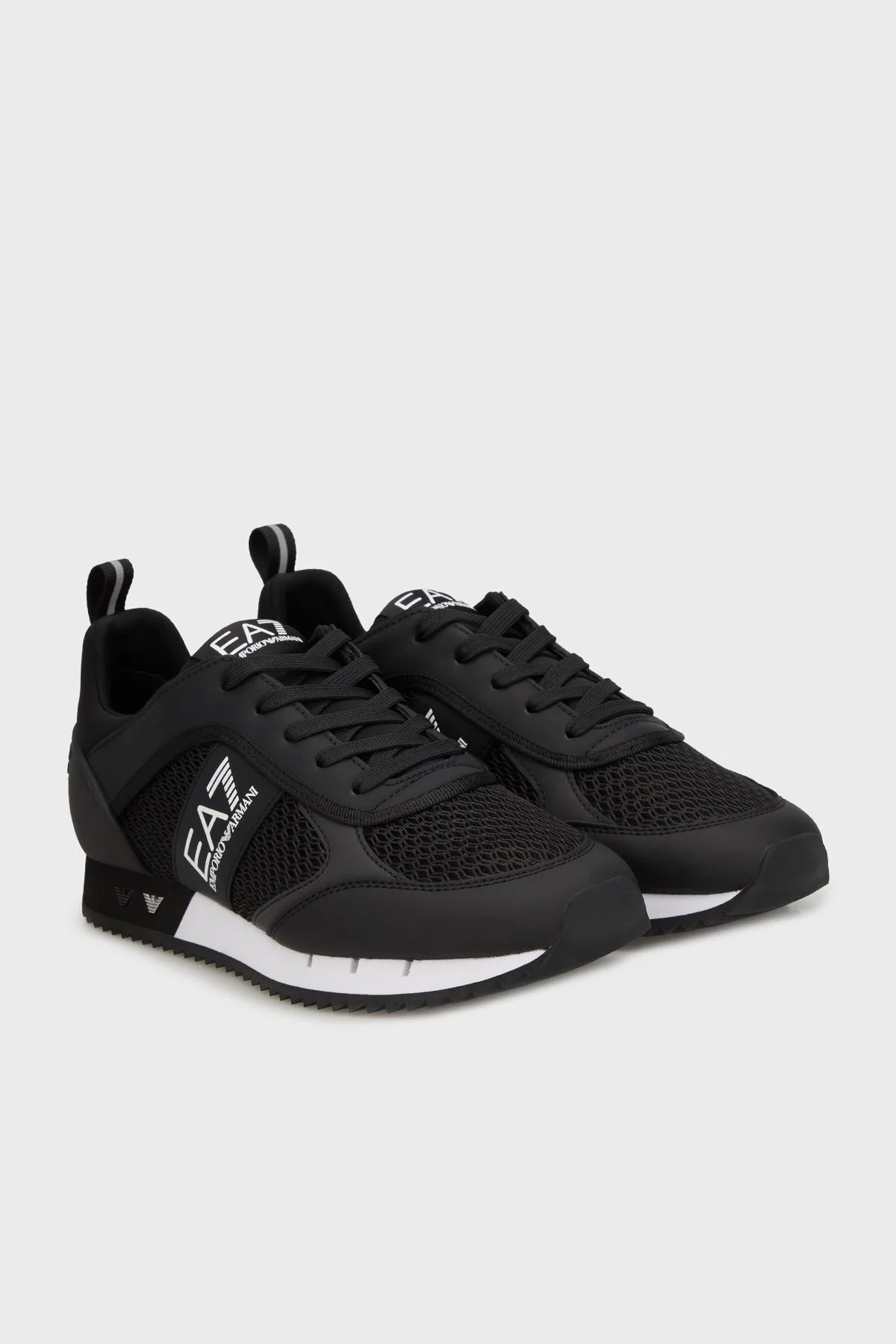EA7 Logolu File Detaylı Sneaker Unisex Ayakkabı 7X000334 AF18610 MC001 Siyah-beyaz - 2