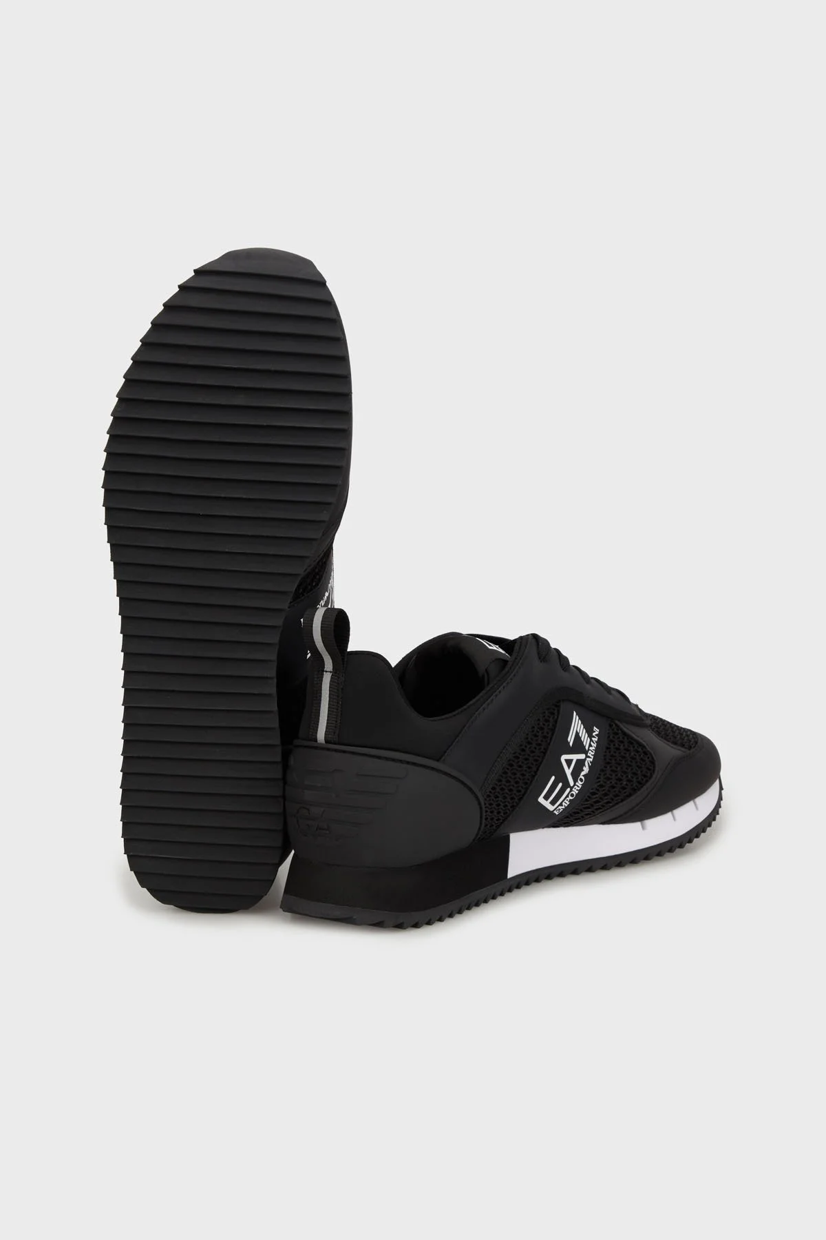 EA7 Logolu File Detaylı Sneaker Unisex Ayakkabı 7X000334 AF18610 MC001 Siyah-beyaz - 4