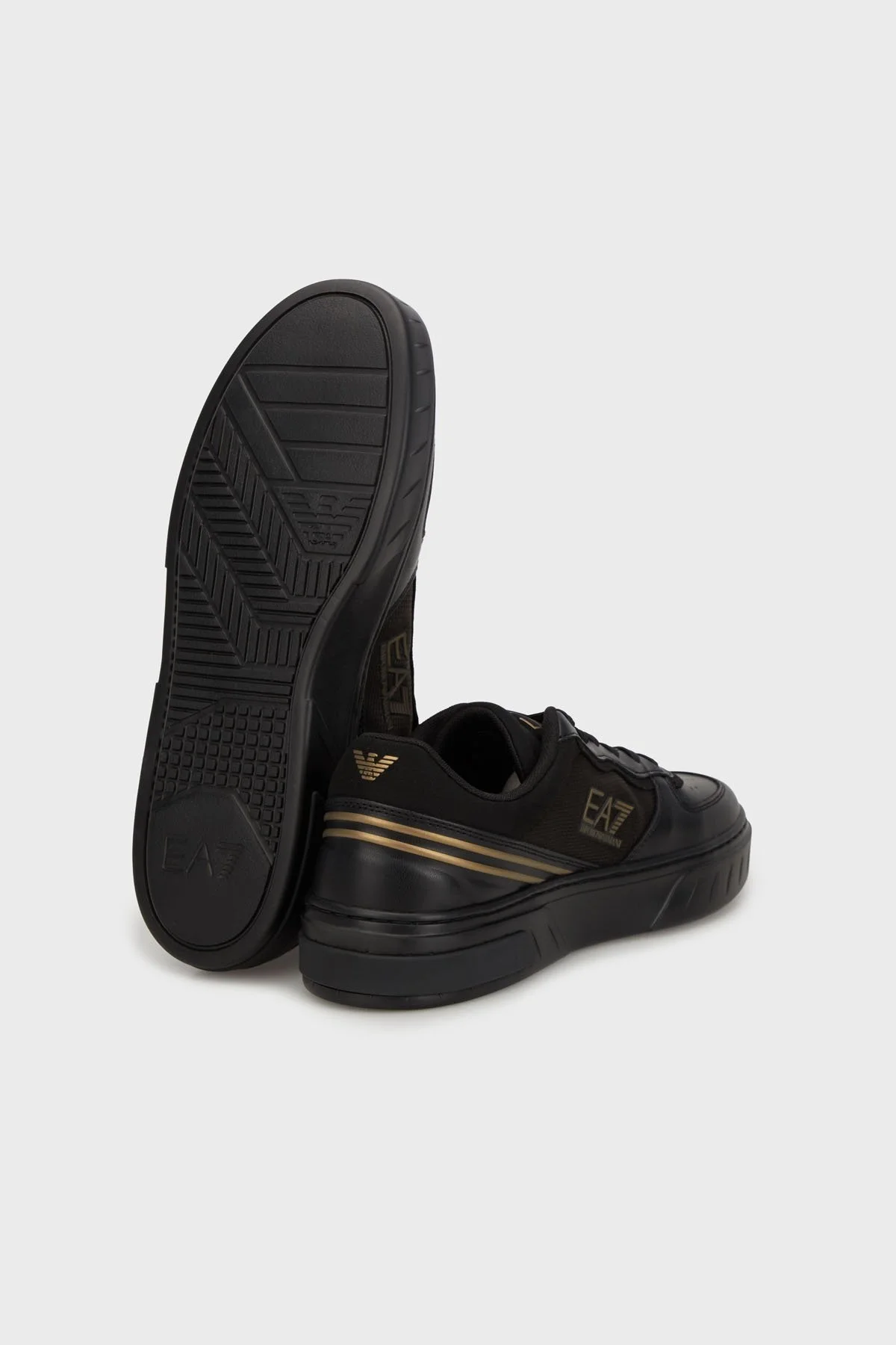 EA7 Logolu File Detaylı Sneaker Unisex Ayakkabı 7X000338 AF18614 MZ177 SİYAH-GOLD - 4