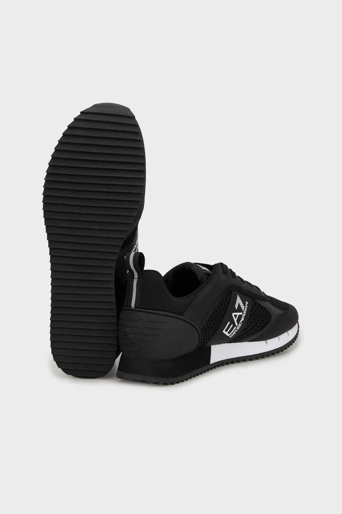 EA7 Logolu File Detaylı Sneaker Unisex Ayakkabı X000334 AF18610 MC001 SİYAH-BEYAZ - 4