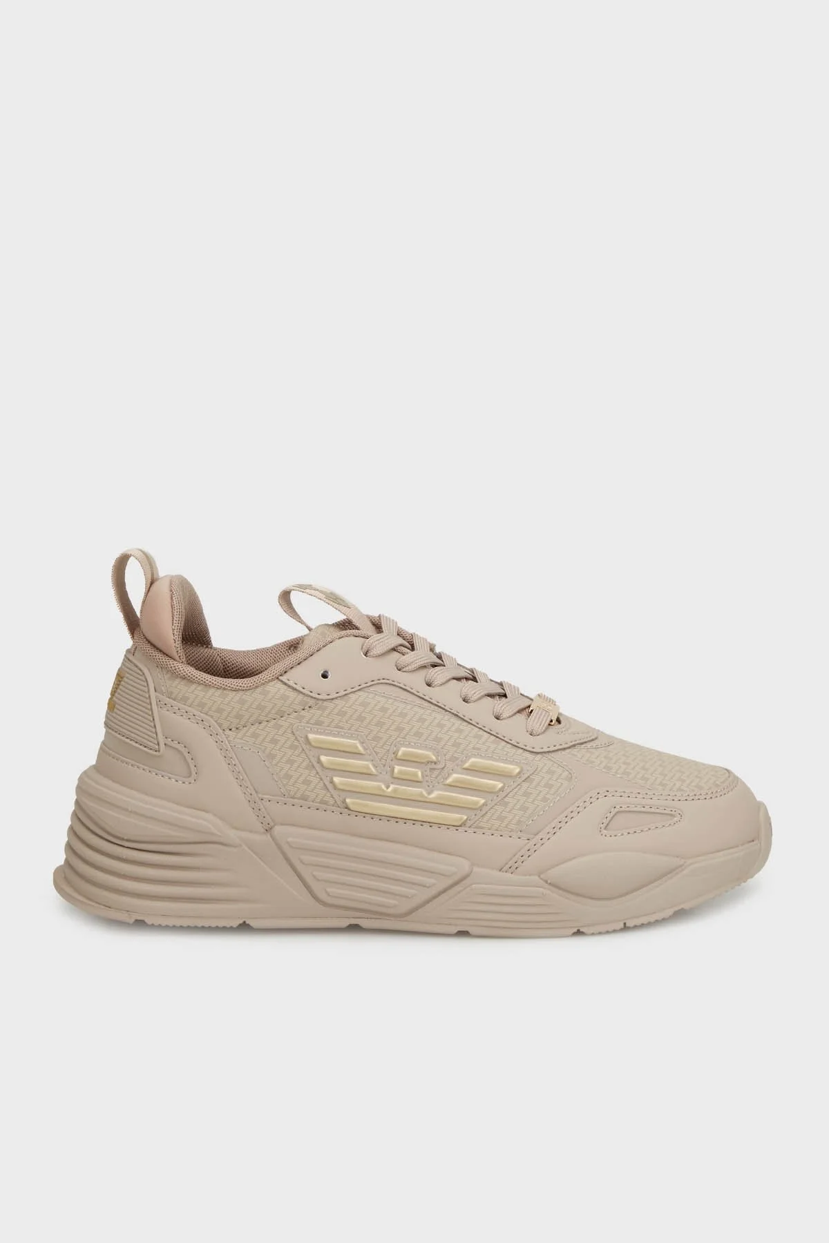EA7 Logolu Gold Detaylı Kalın Taban Sneaker Unisex Ayakkabı X8X221 XK437 R977 BEJ-GOLD - 6
