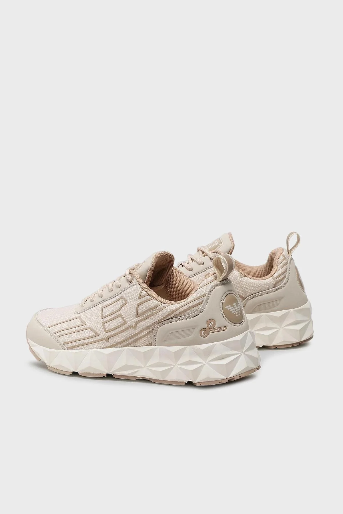 EA7 Logolu Kalın Tabanlı Sneaker Unisex Ayakkabı X8X033 XK299 R402 BEJ - 2