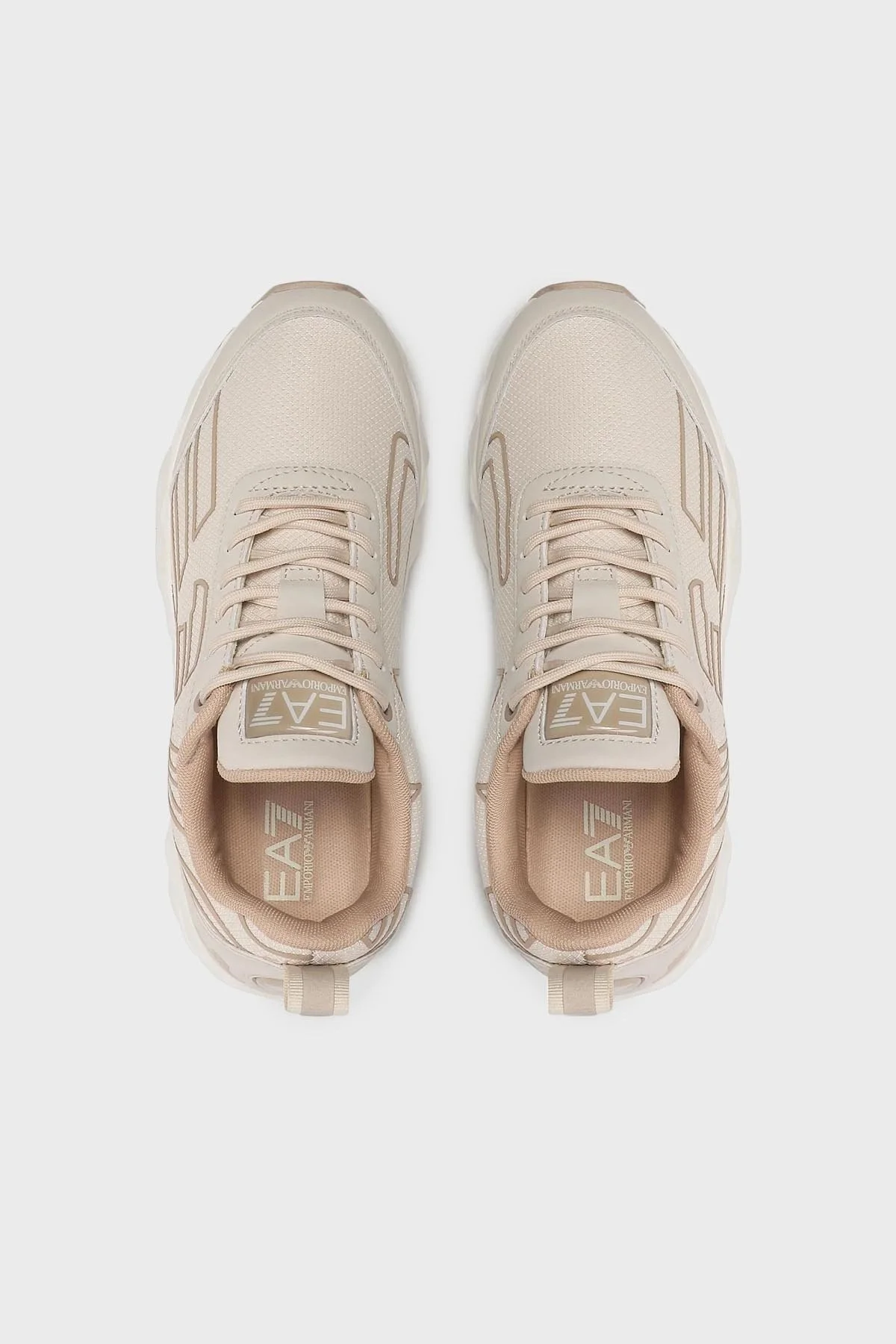 EA7 Logolu Kalın Tabanlı Sneaker Unisex Ayakkabı X8X033 XK299 R402 BEJ - 4