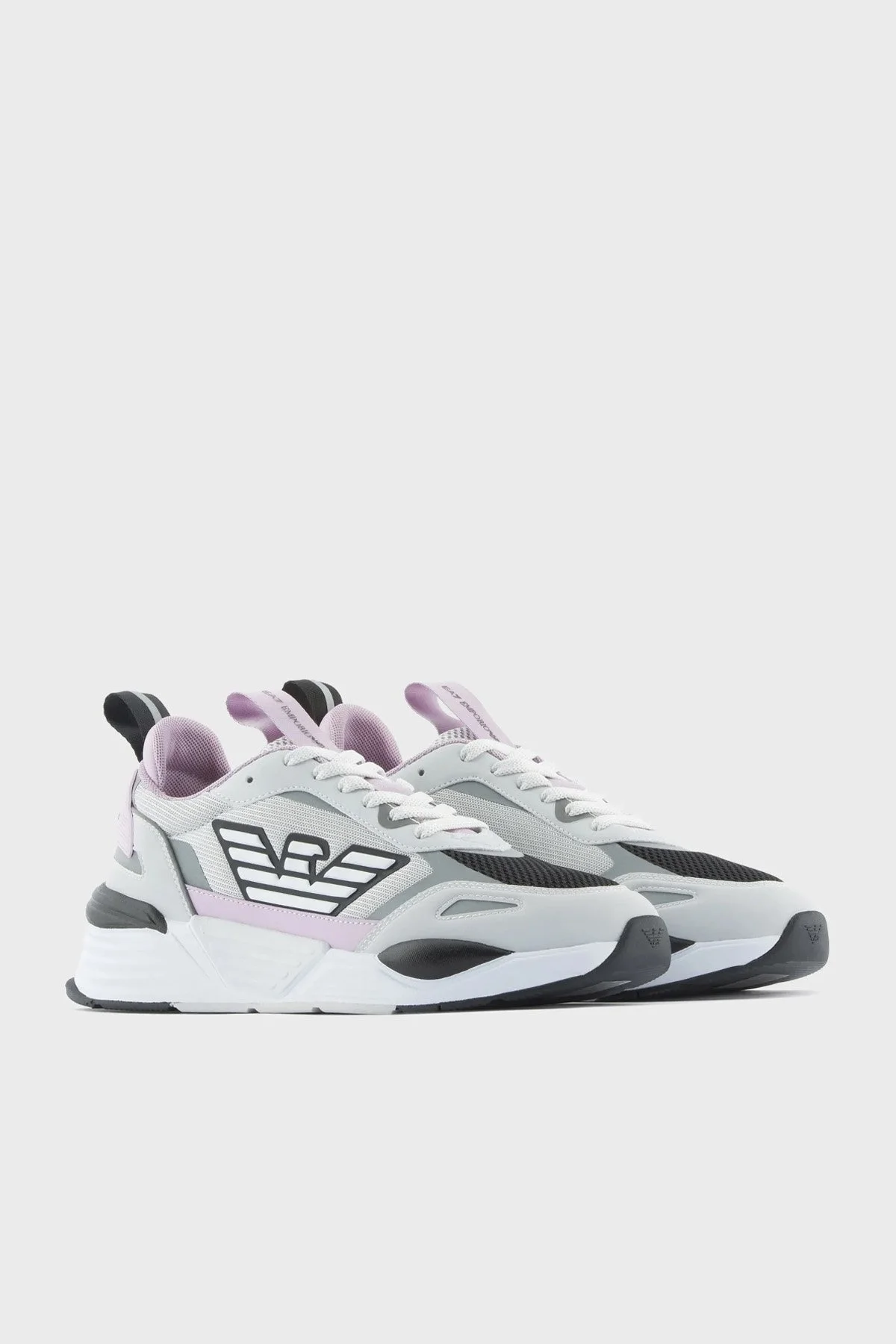 EA7 Logolu Kalın Tabanlı Sneaker Unisex Ayakkabı X8X070 XK165 R317 BEYAZ-PEMBE - 2