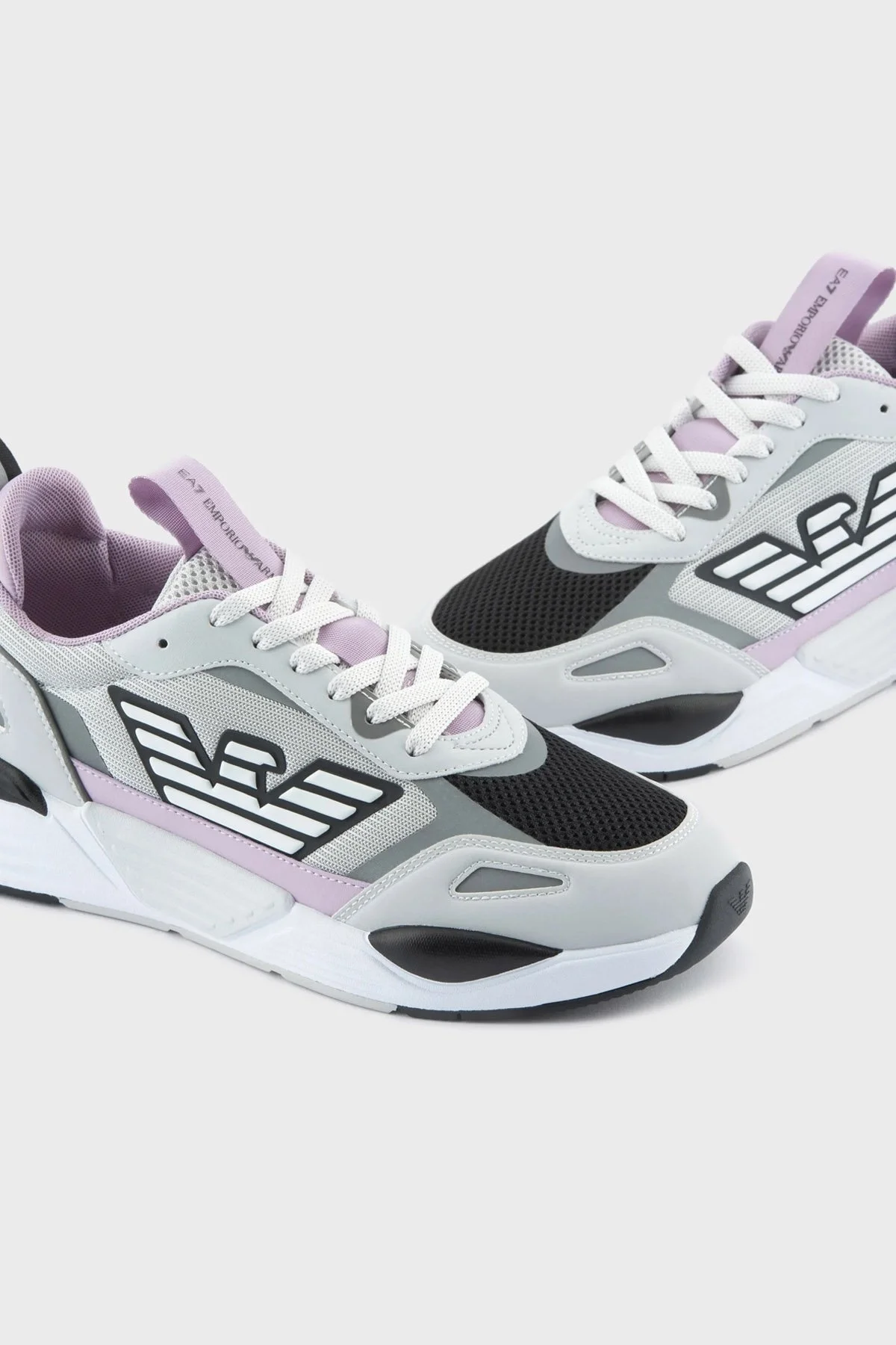 EA7 Logolu Kalın Tabanlı Sneaker Unisex Ayakkabı X8X070 XK165 R317 BEYAZ-PEMBE - 4