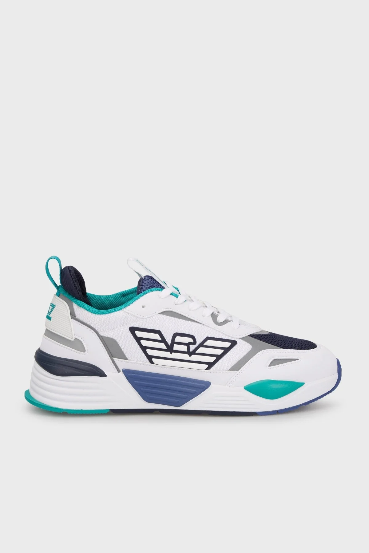 EA7 Logolu Kalın Tabanlı Sneaker Unisex Ayakkabı X8X070 XK165 T577 BEYAZ-SİYAH - 1