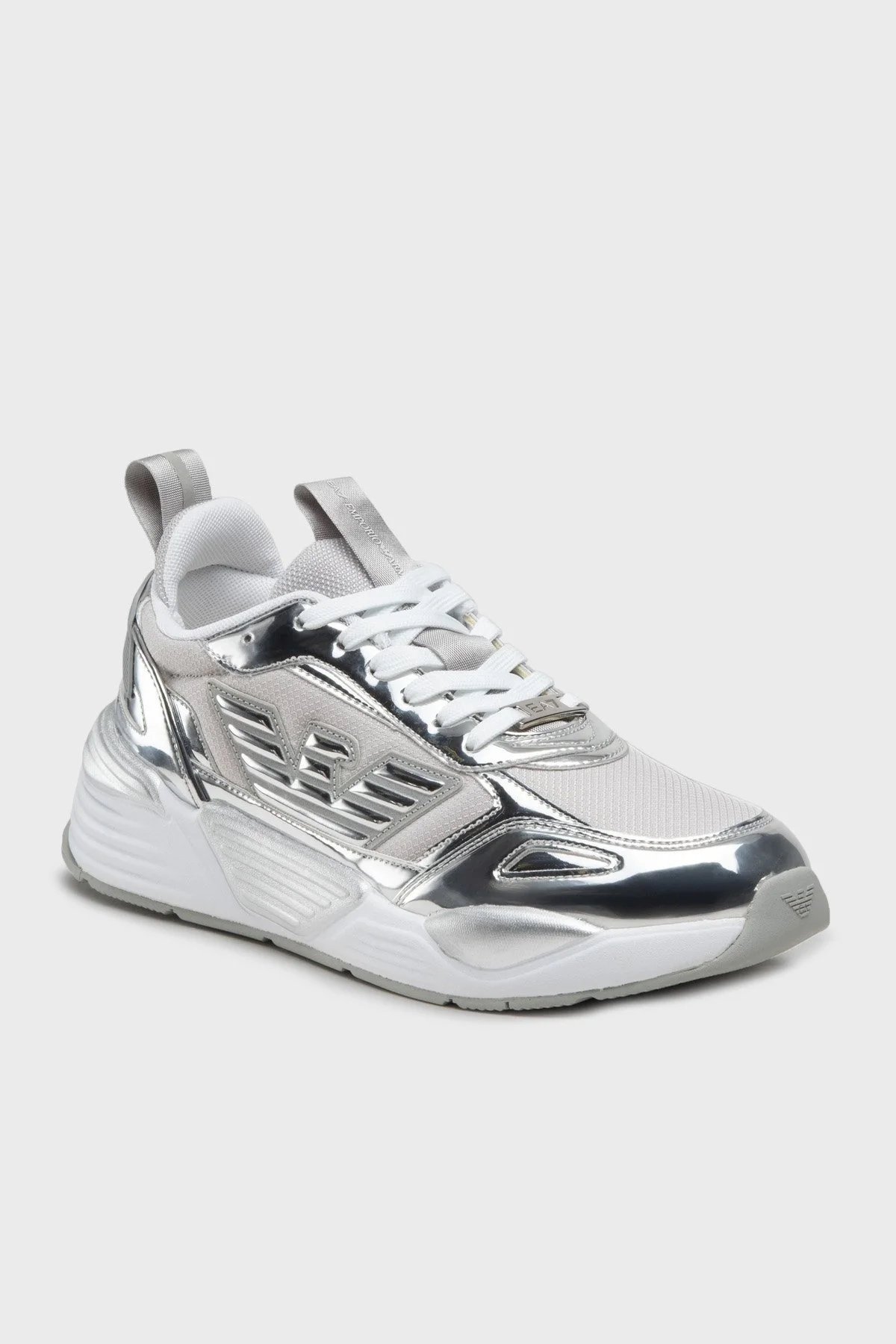 EA7 Logolu Kalın Tabanlı Sneaker Unisex Ayakkabı X8X070 XK298 00520 GÜMÜŞ - 2
