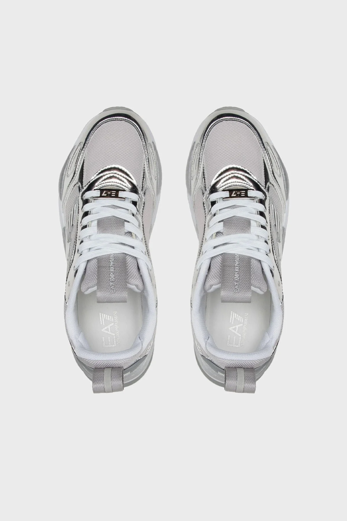 EA7 Logolu Kalın Tabanlı Sneaker Unisex Ayakkabı X8X070 XK298 00520 GÜMÜŞ - 5