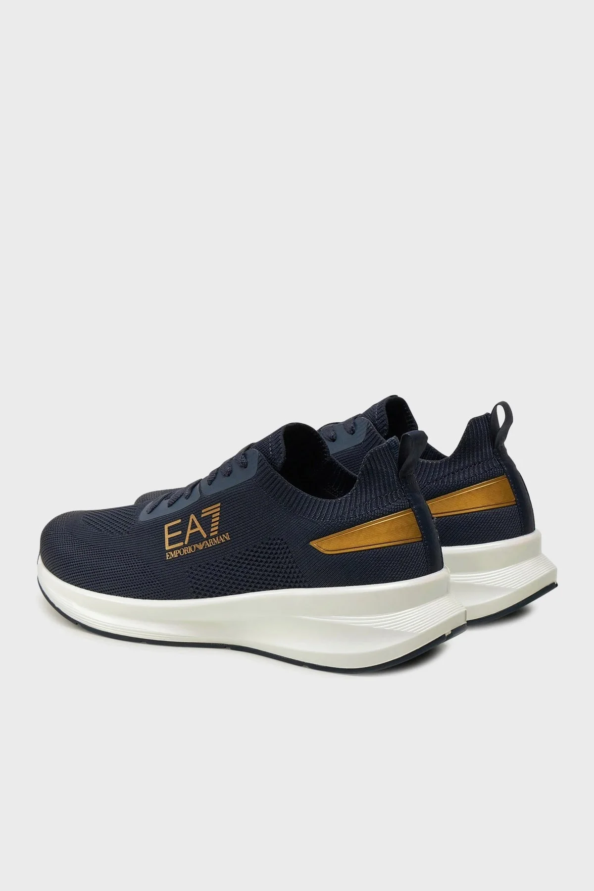 EA7 Logolu Kalın Tabanlı Sneaker Unisex Ayakkabı X8X149 XK349 U009 LACİVERT-GOLD - 4