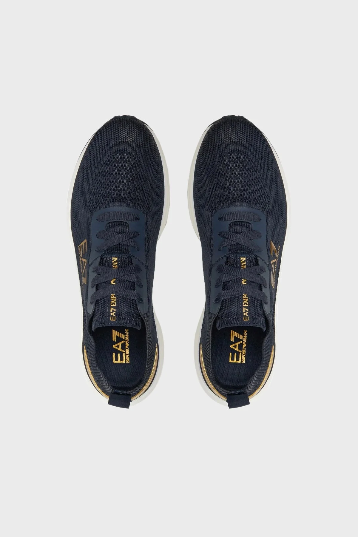 EA7 Logolu Kalın Tabanlı Sneaker Unisex Ayakkabı X8X149 XK349 U009 LACİVERT-GOLD - 9