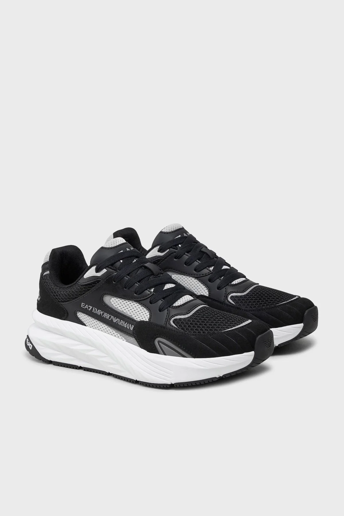 EA7 Logolu Kalın Tabanlı Sneaker Unisex Ayakkabı X8X178 XK382 U034 SİYAH-GRİ - 2