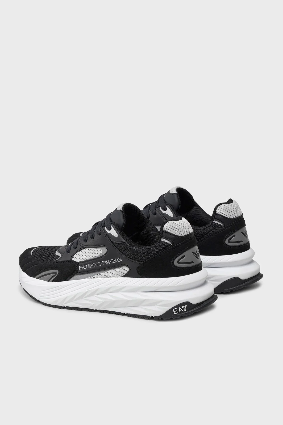 EA7 Logolu Kalın Tabanlı Sneaker Unisex Ayakkabı X8X178 XK382 U034 SİYAH-GRİ - 4
