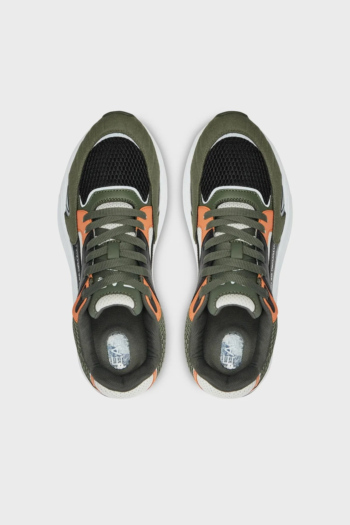 EA7 Logolu Kalın Tabanlı Sneaker Unisex Ayakkabı X8X178 XK382 U035 HAKİ-SİYAH - 4