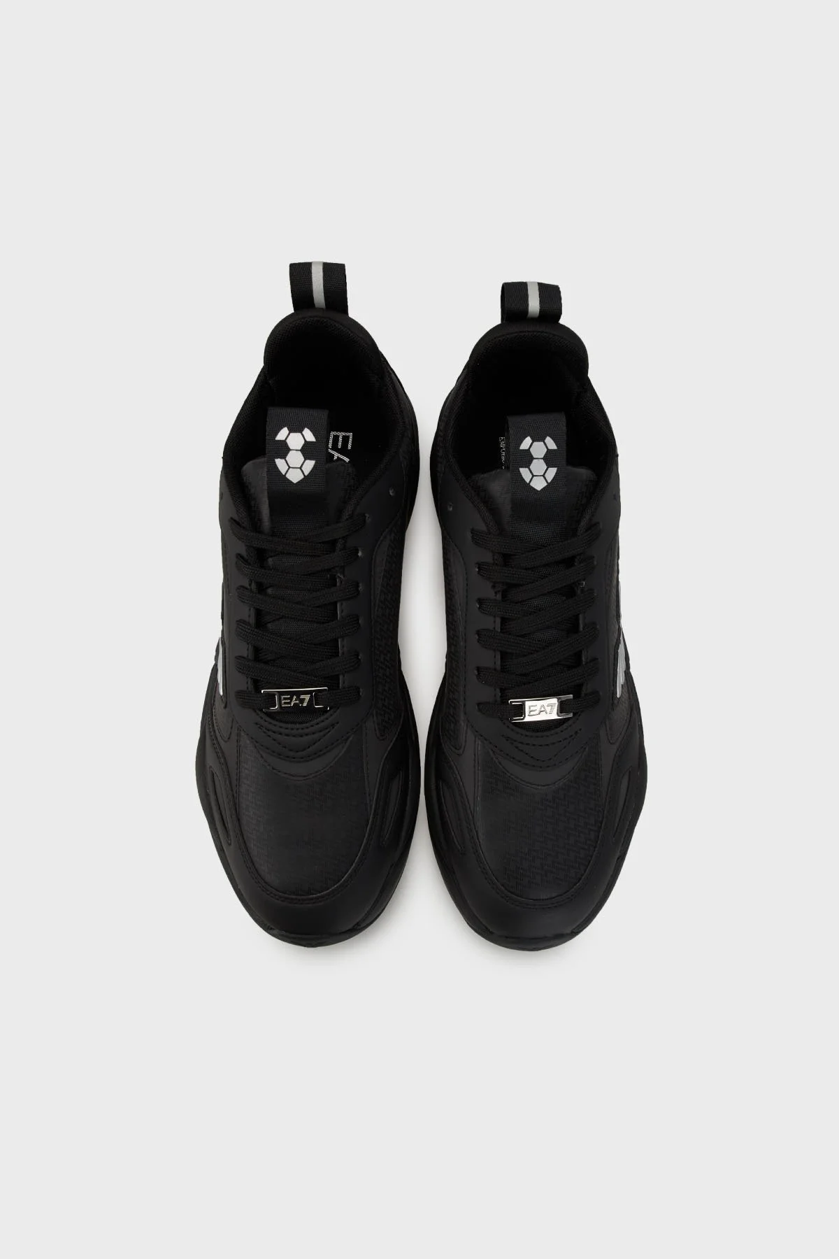 EA7 Logolu Kalın Tabanlı Sneaker Unisex Ayakkabı X8X221 XK437 M826 SİYAH-GÜMÜŞ - 9