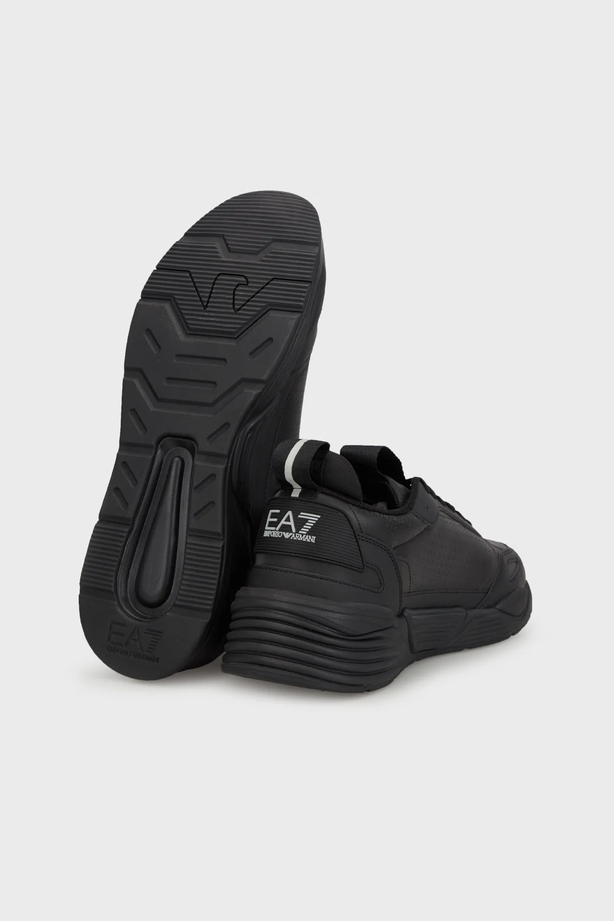 EA7 Logolu Kalın Tabanlı Sneaker Unisex Ayakkabı X8X221 XK437 M826 SİYAH-GÜMÜŞ - 10