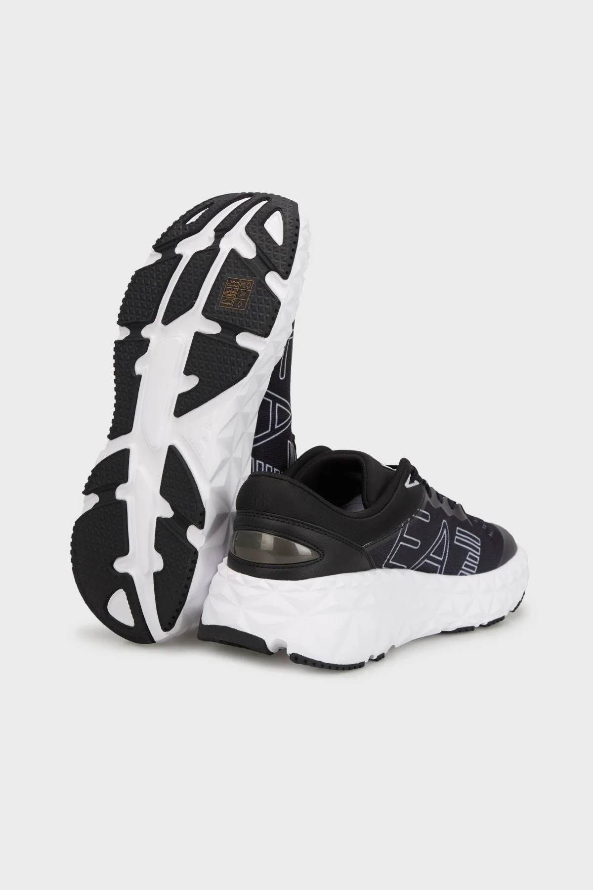 EA7 Logolu Kalın Tabanlı Sneaker Unisex Ayakkabı X8X239 XK432 R966 SİYAH-GRİ - 10