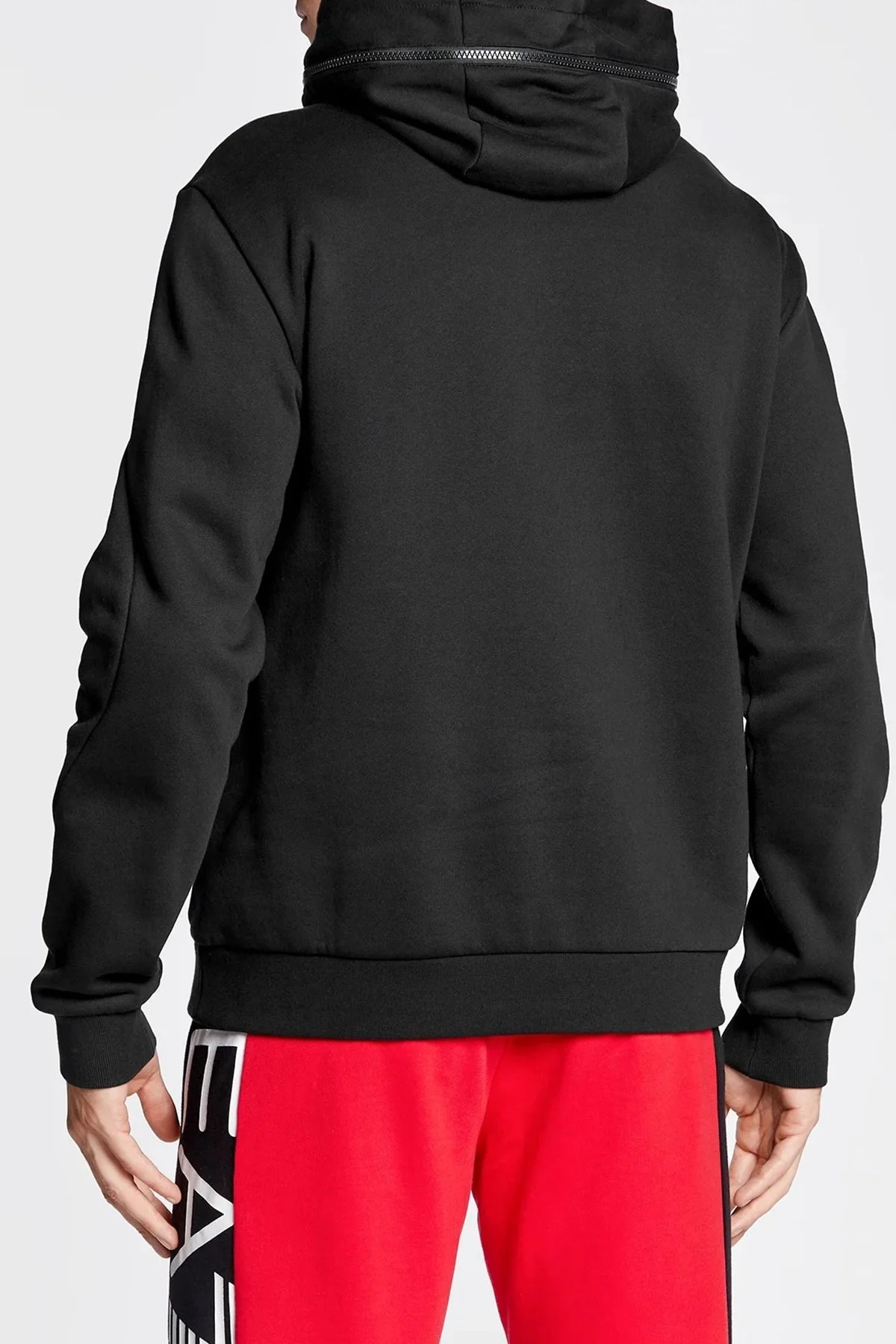 EA7 Logolu Kapüşonlu Pamuklu Regular Fit Erkek Sweat 6LPM88 PJ07Z 1200 SİYAH - 3